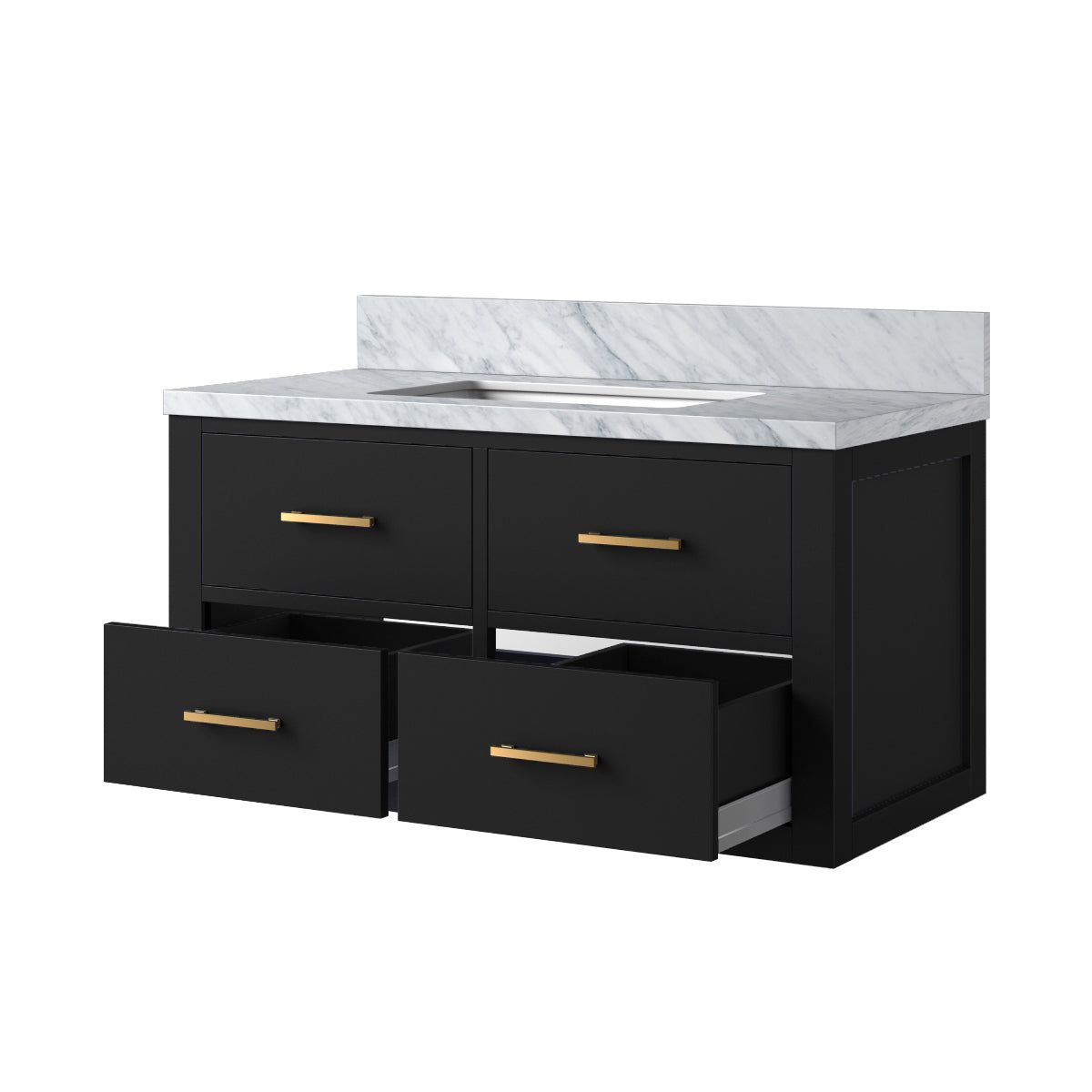 Castor 36 in W x 22 in D Black Double Bath Vanity