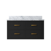 Castor 36 in W x 22 in D Black Double Bath Vanity