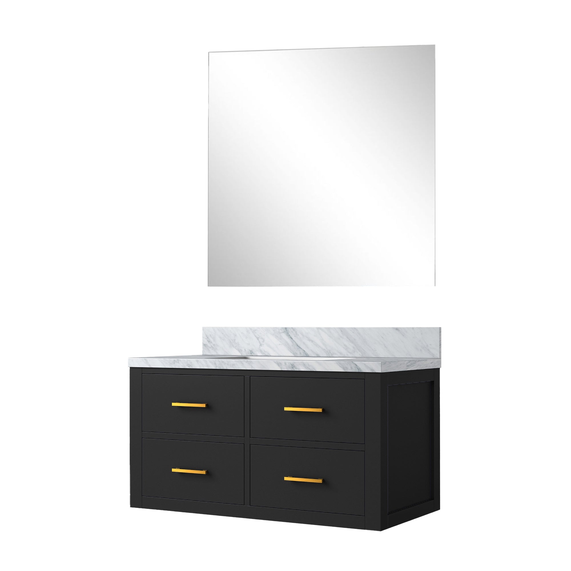 Castor 36 in W x 22 in D Black Single Bath Vanity