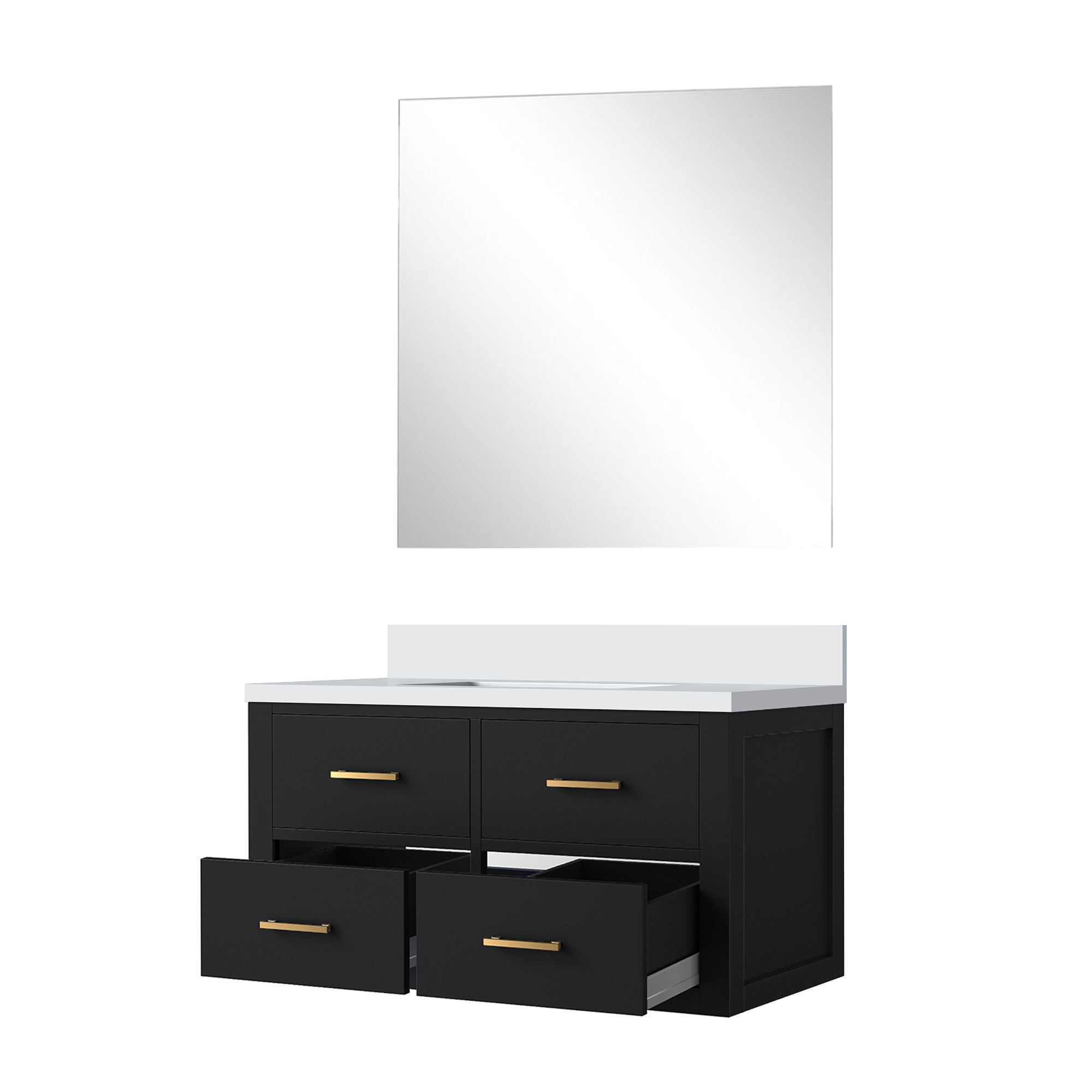 Castor 36 in W x 22 in D Black Single Bath Vanity