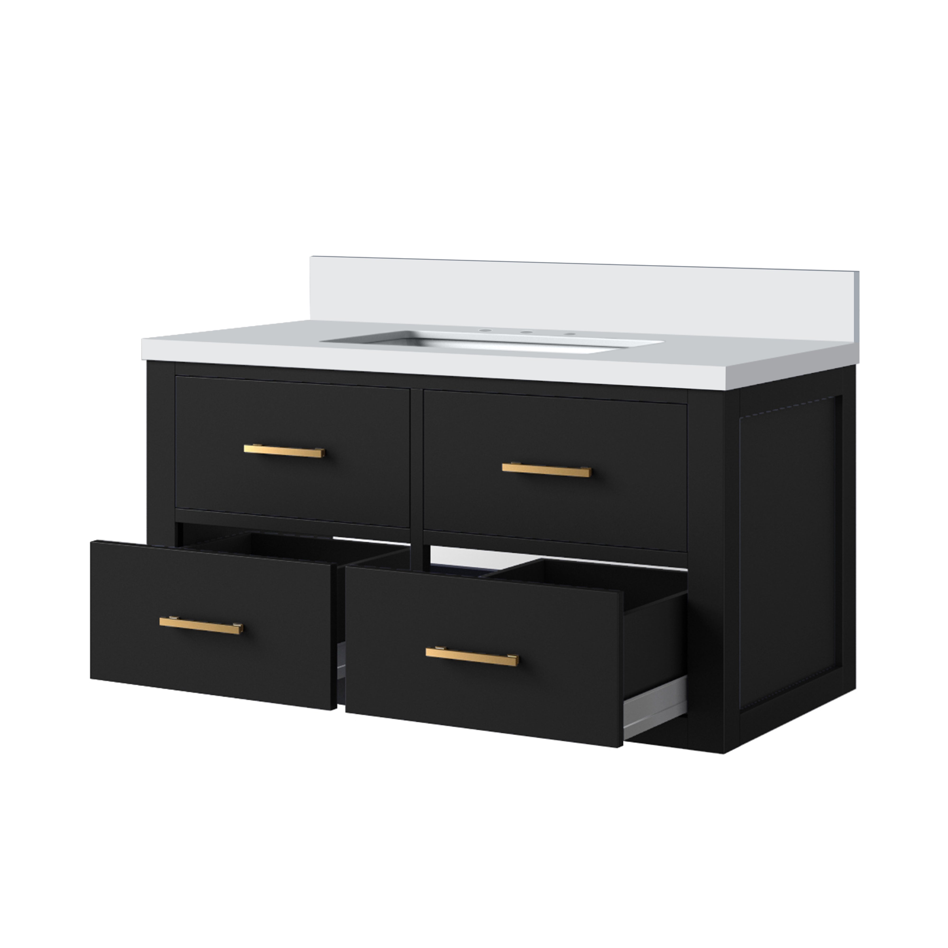 Castor 36 in W x 22 in D Black Double Bath Vanity