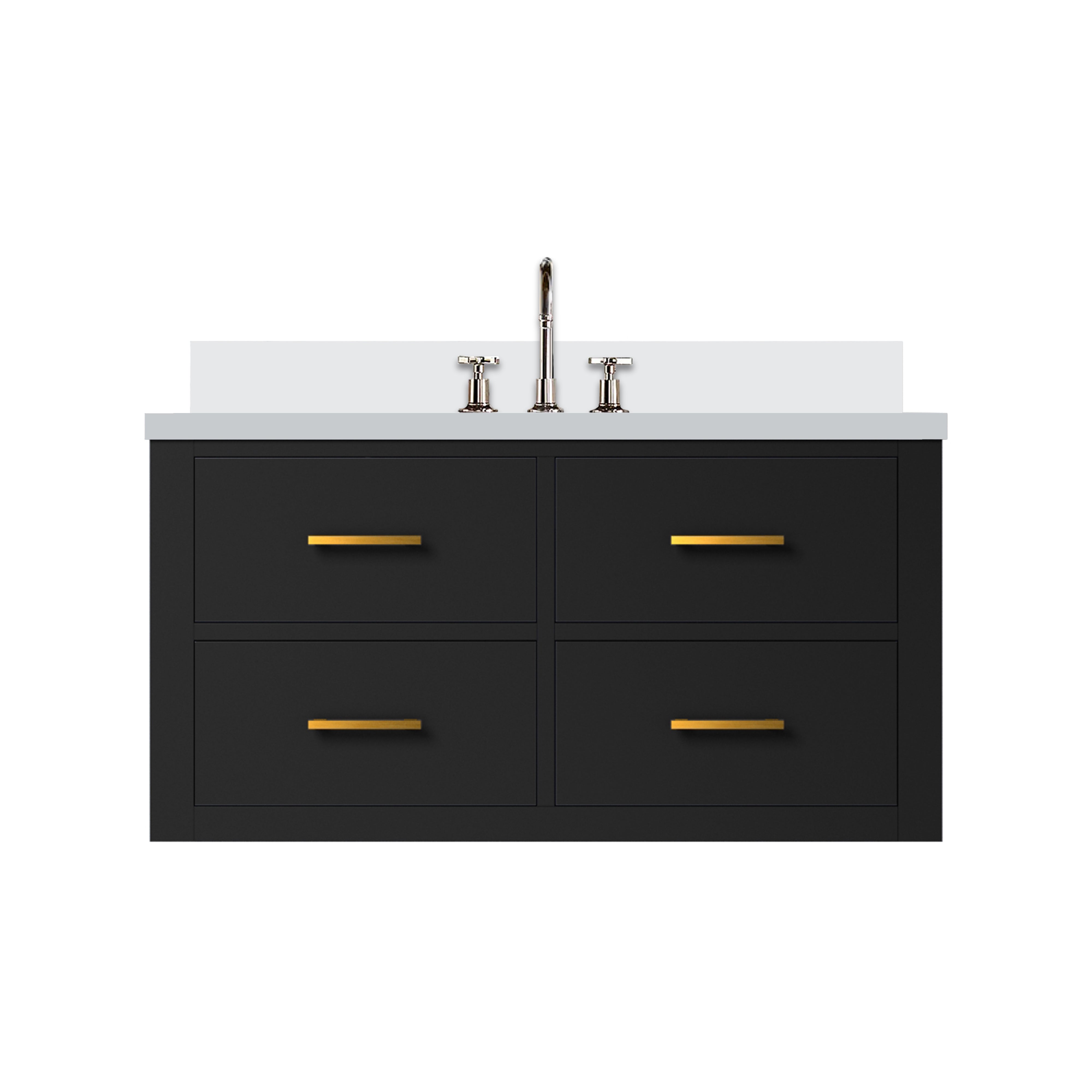 Castor 36 in W x 22 in D Black Double Bath Vanity