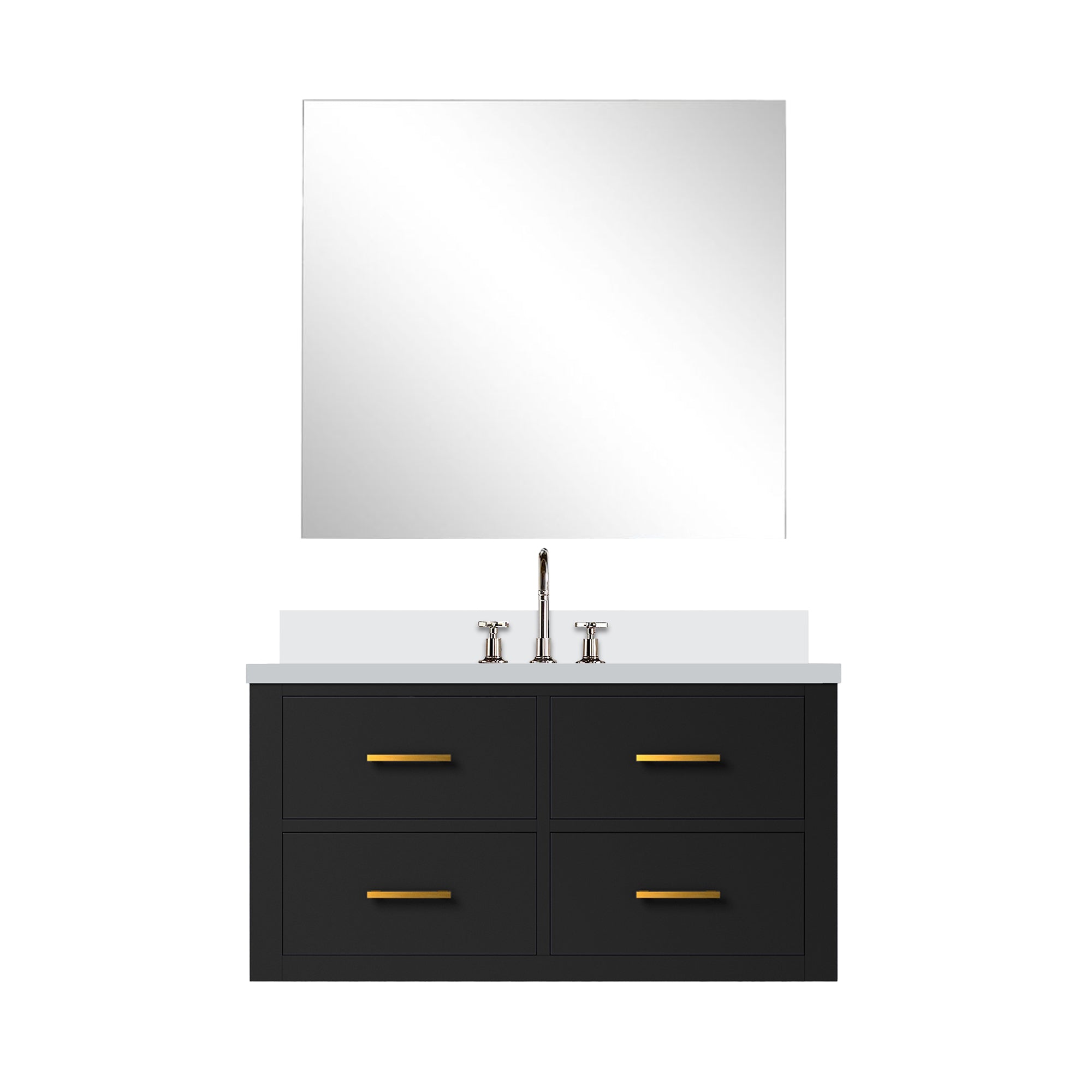 Castor 36 in W x 22 in D Black Single Bath Vanity