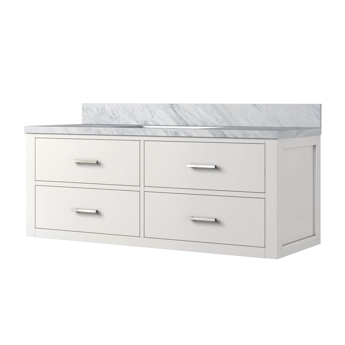 Castor 48 in W x 22 in D White Double Bath Vanity