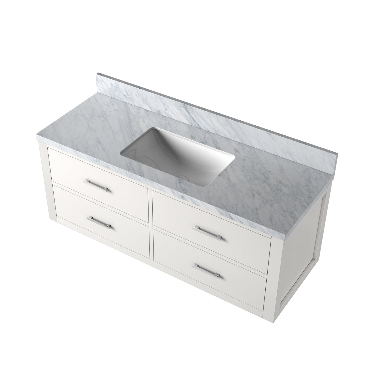 Castor 48 in W x 22 in D White Double Bath Vanity