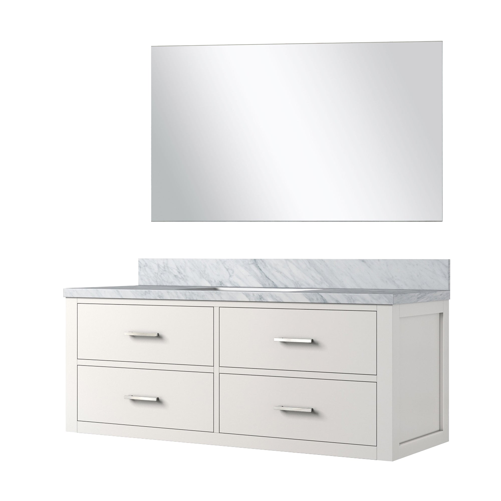 Castor 48 in W x 22 in D White Single Bath Vanity