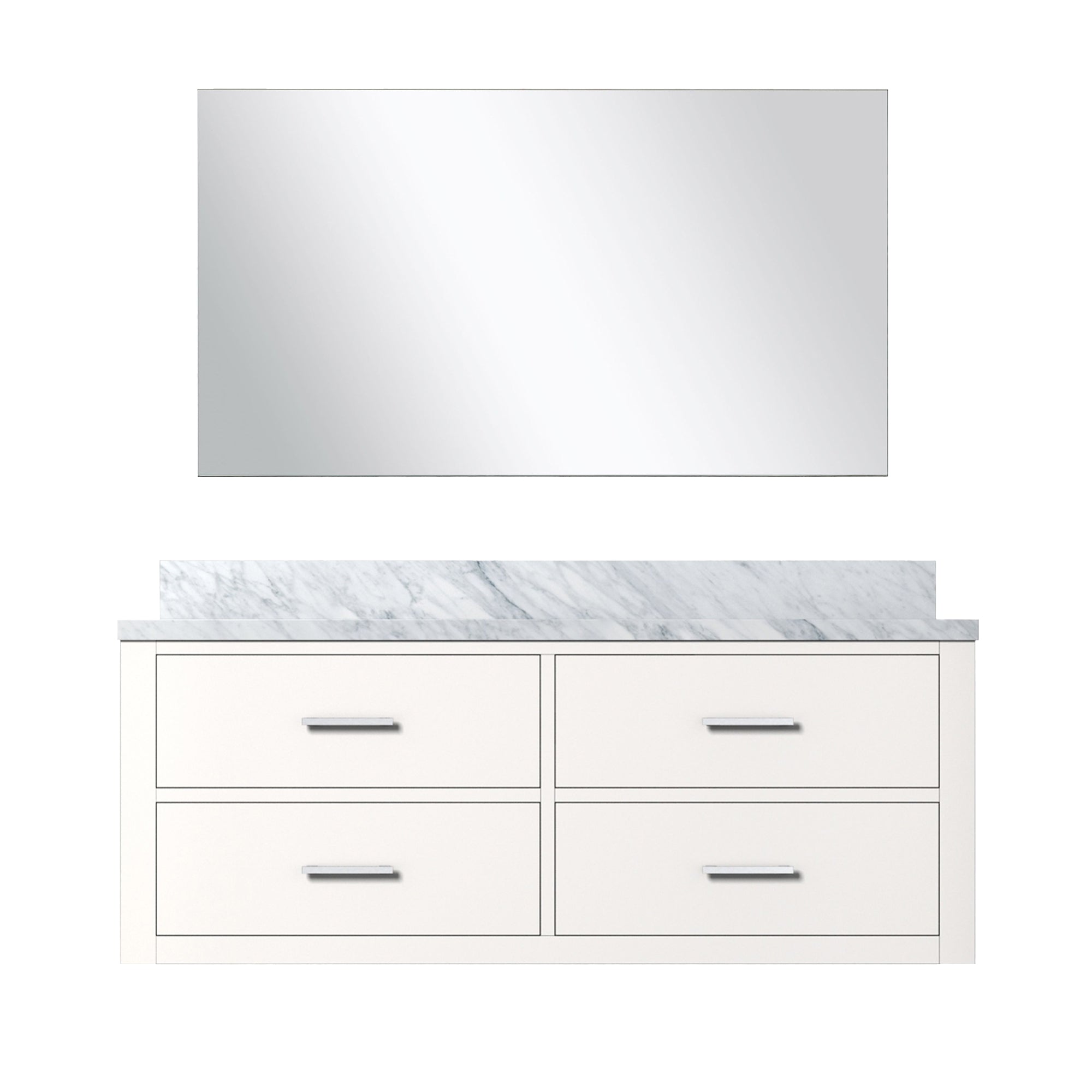 Castor 48 in W x 22 in D White Single Bath Vanity