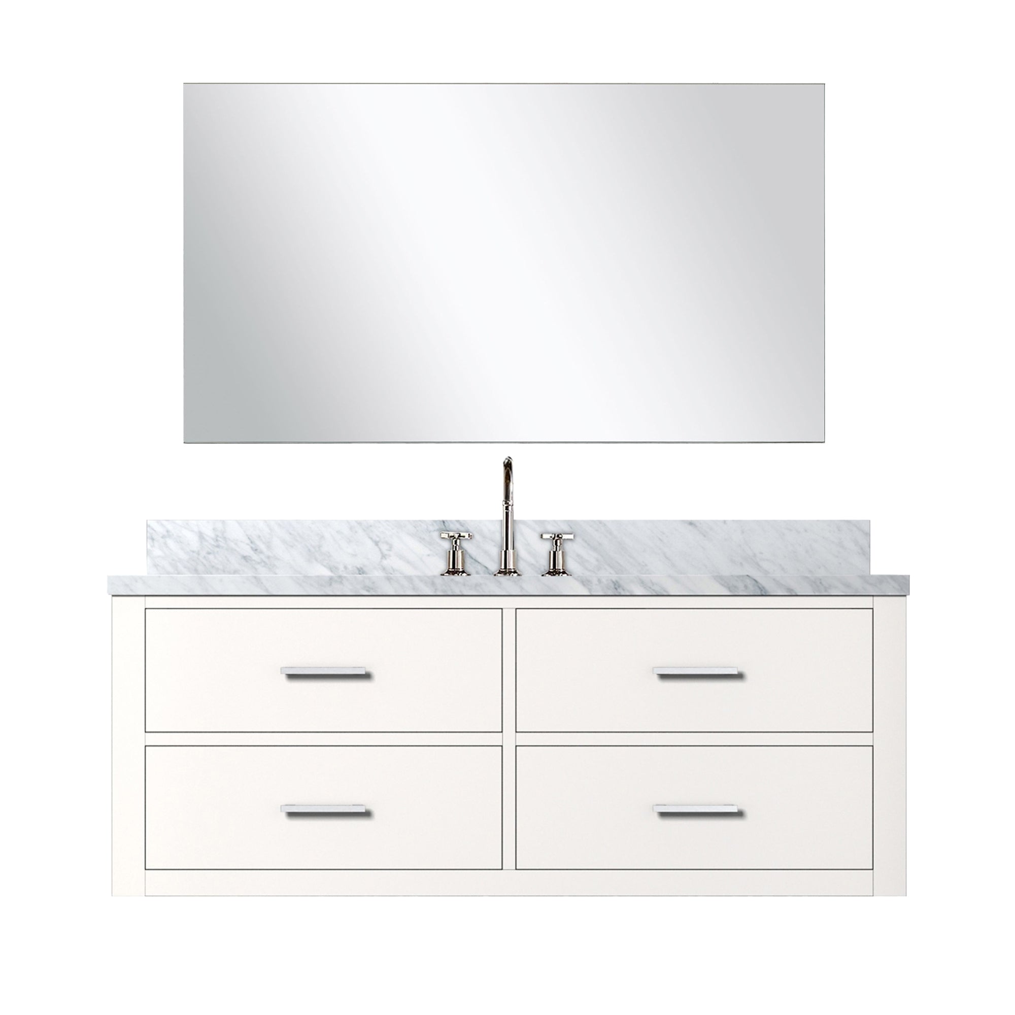 Castor 48 in W x 22 in D White Single Bath Vanity