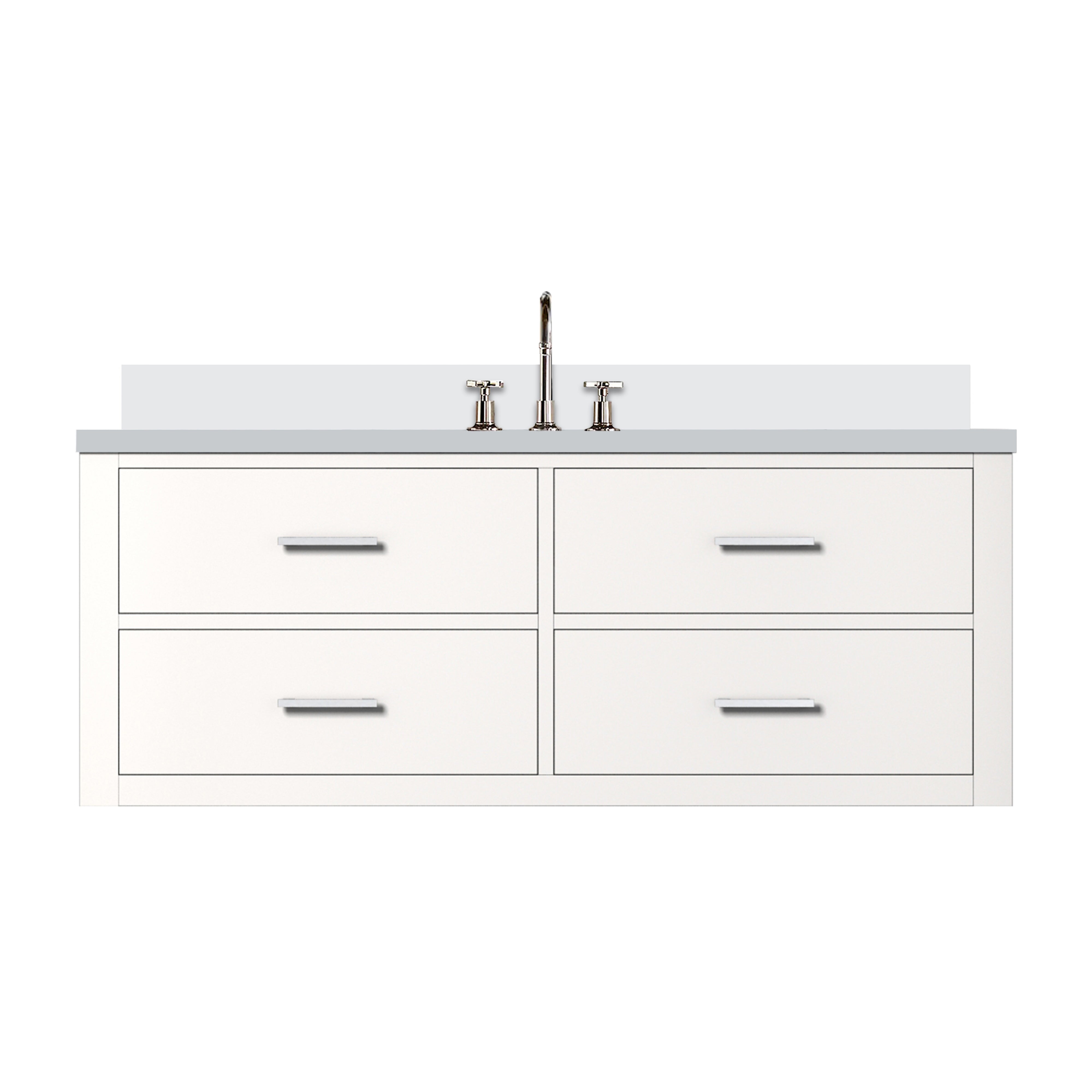 Castor 48 in W x 22 in D White Double Bath Vanity