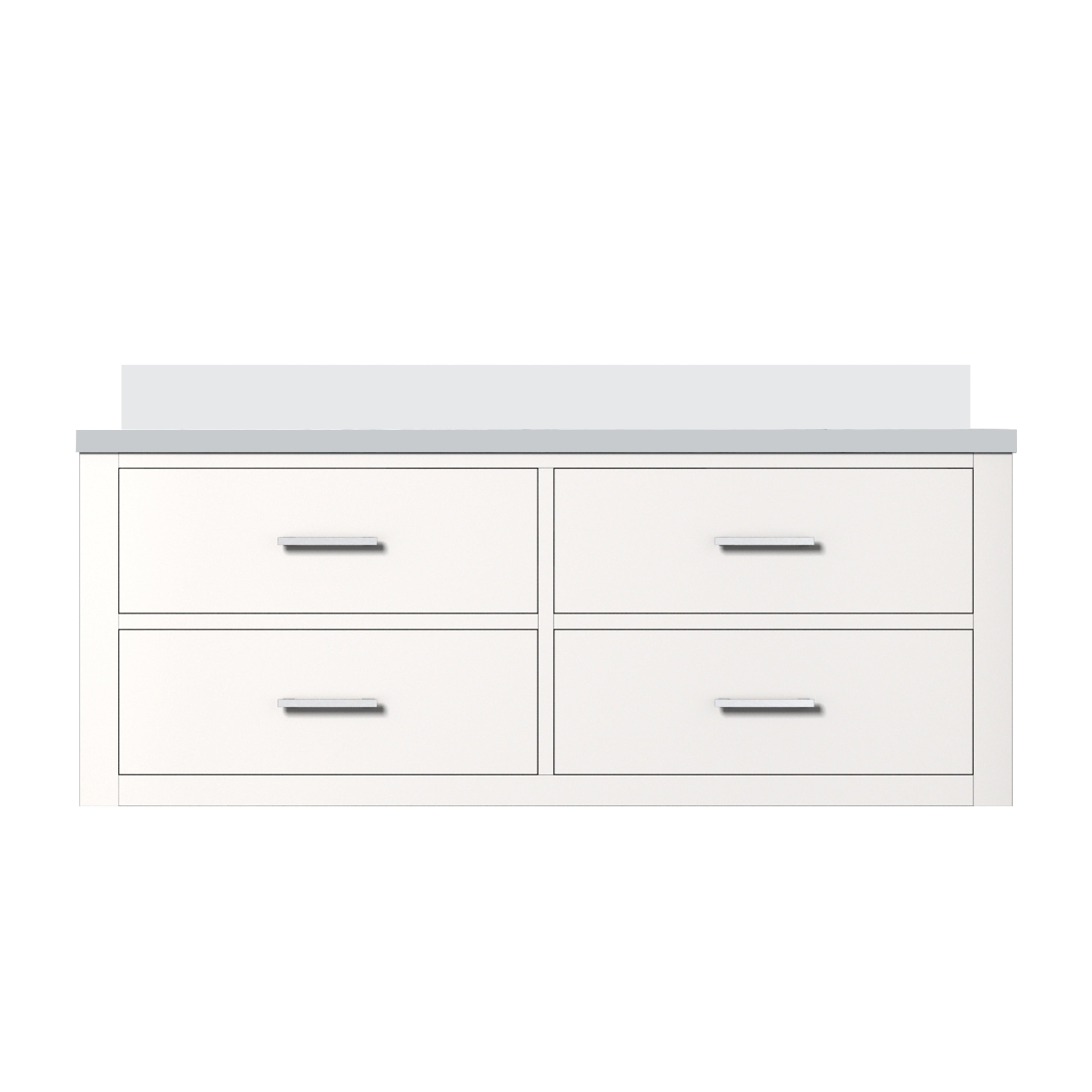 Castor 48 in W x 22 in D White Double Bath Vanity