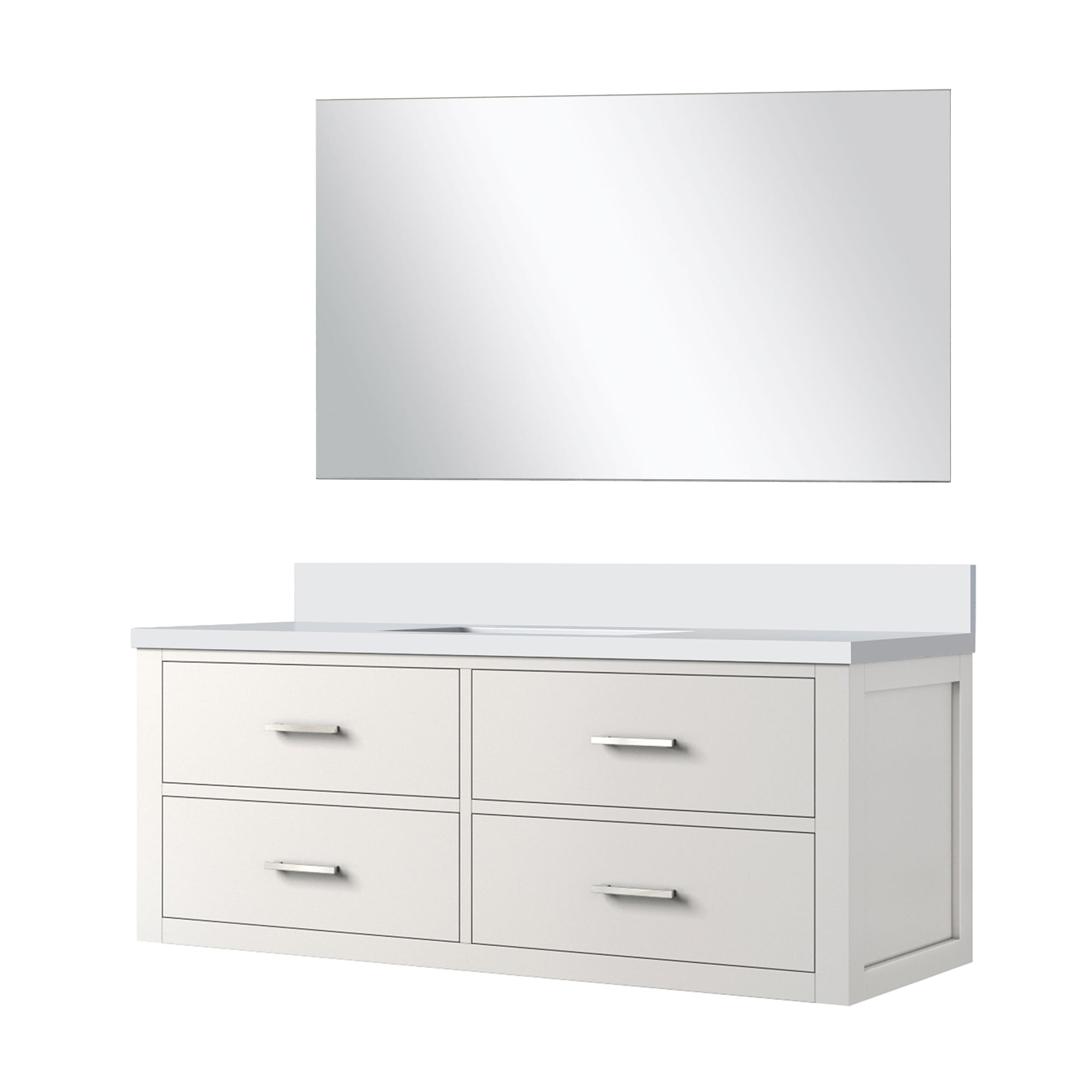 Castor 48 in W x 22 in D White Single Bath Vanity