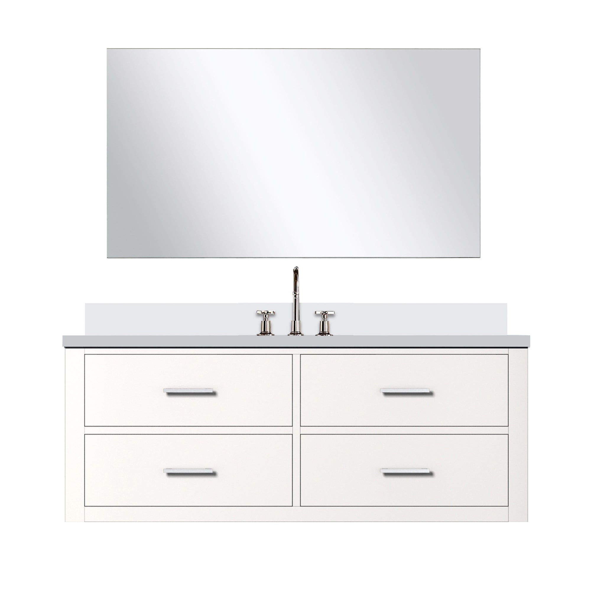 Castor 48 in W x 22 in D White Single Bath Vanity