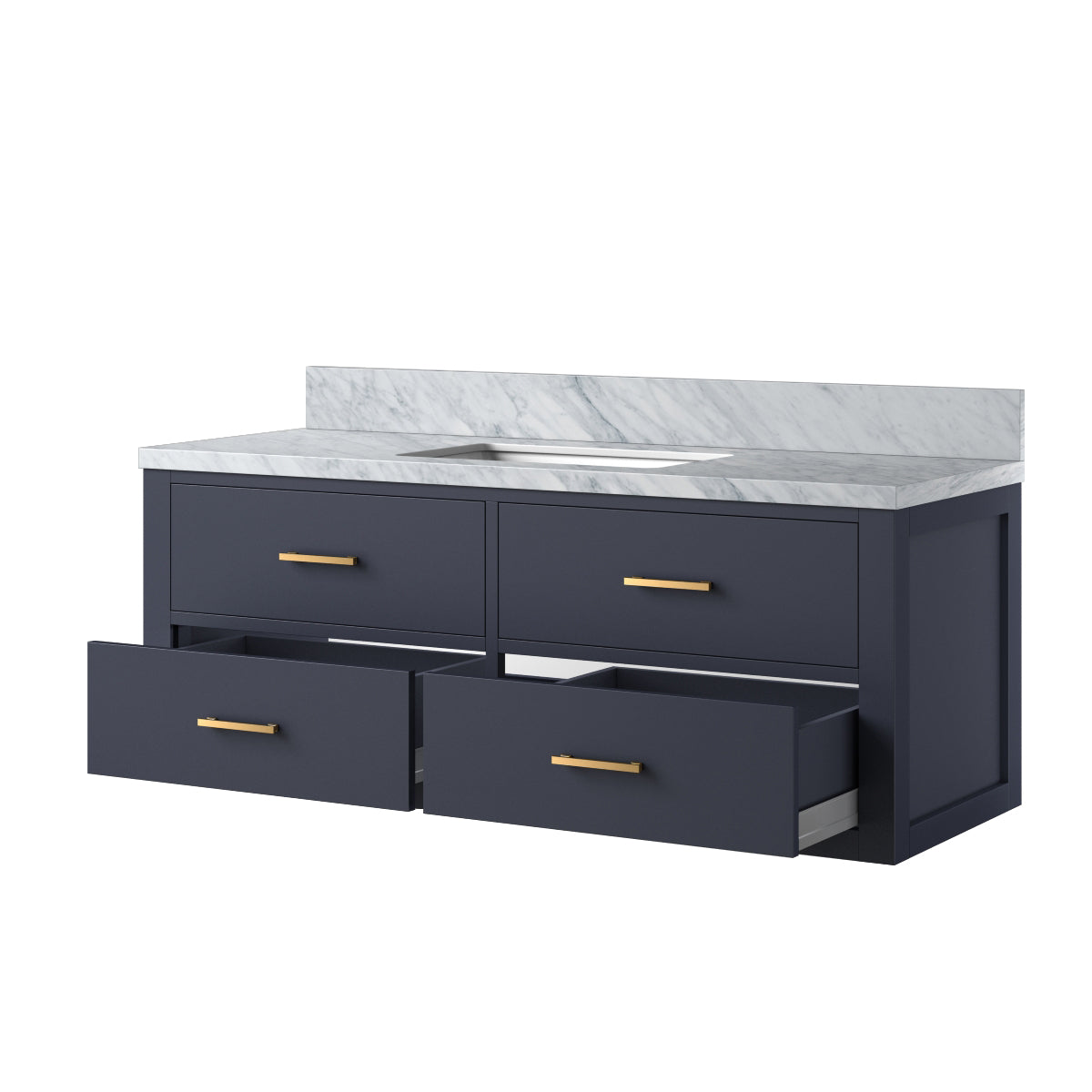 Castor 48 in W x 22 in D Blue Double Bath Vanity