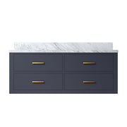 Castor 48 in W x 22 in D Blue Double Bath Vanity