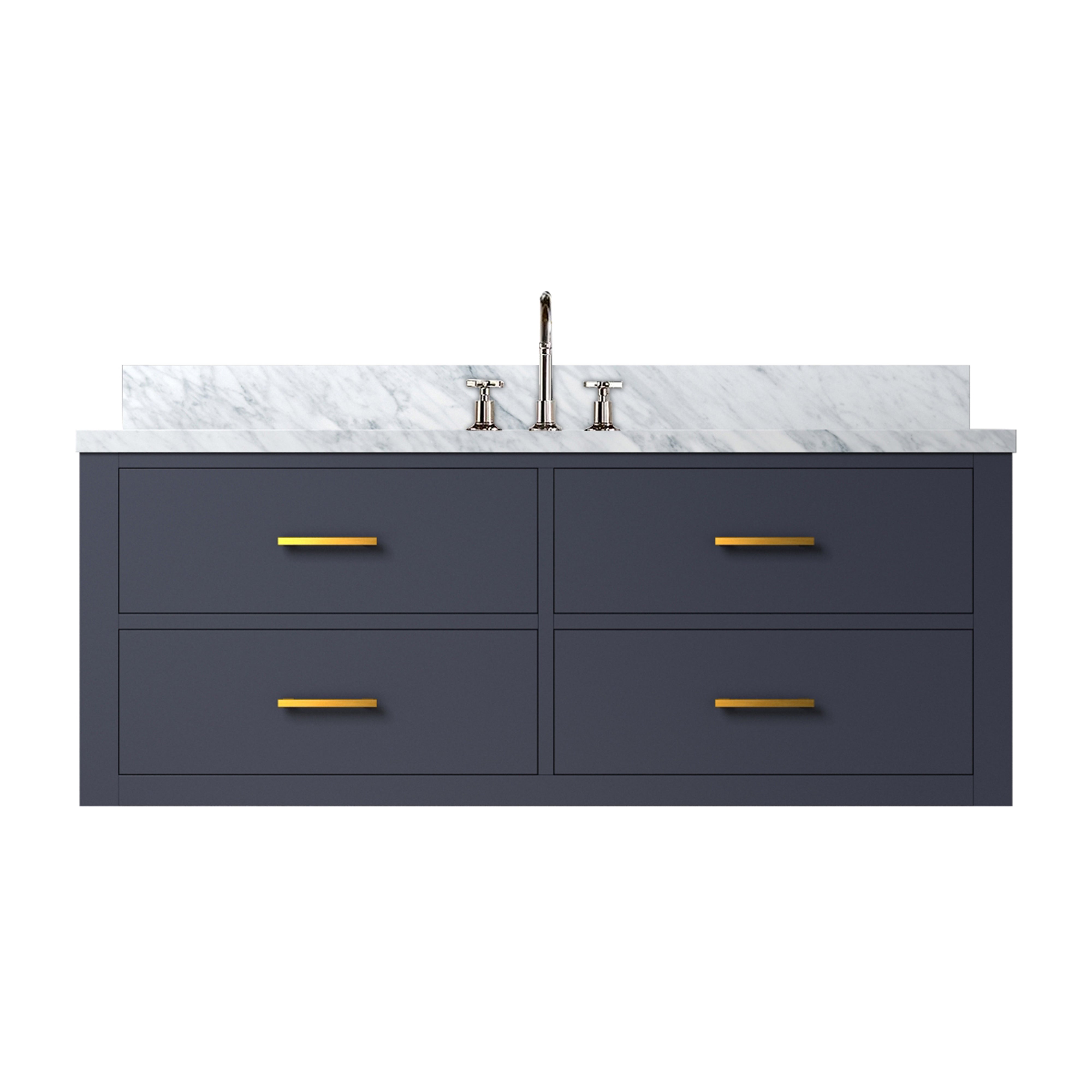 Castor 48 in W x 22 in D Blue Double Bath Vanity