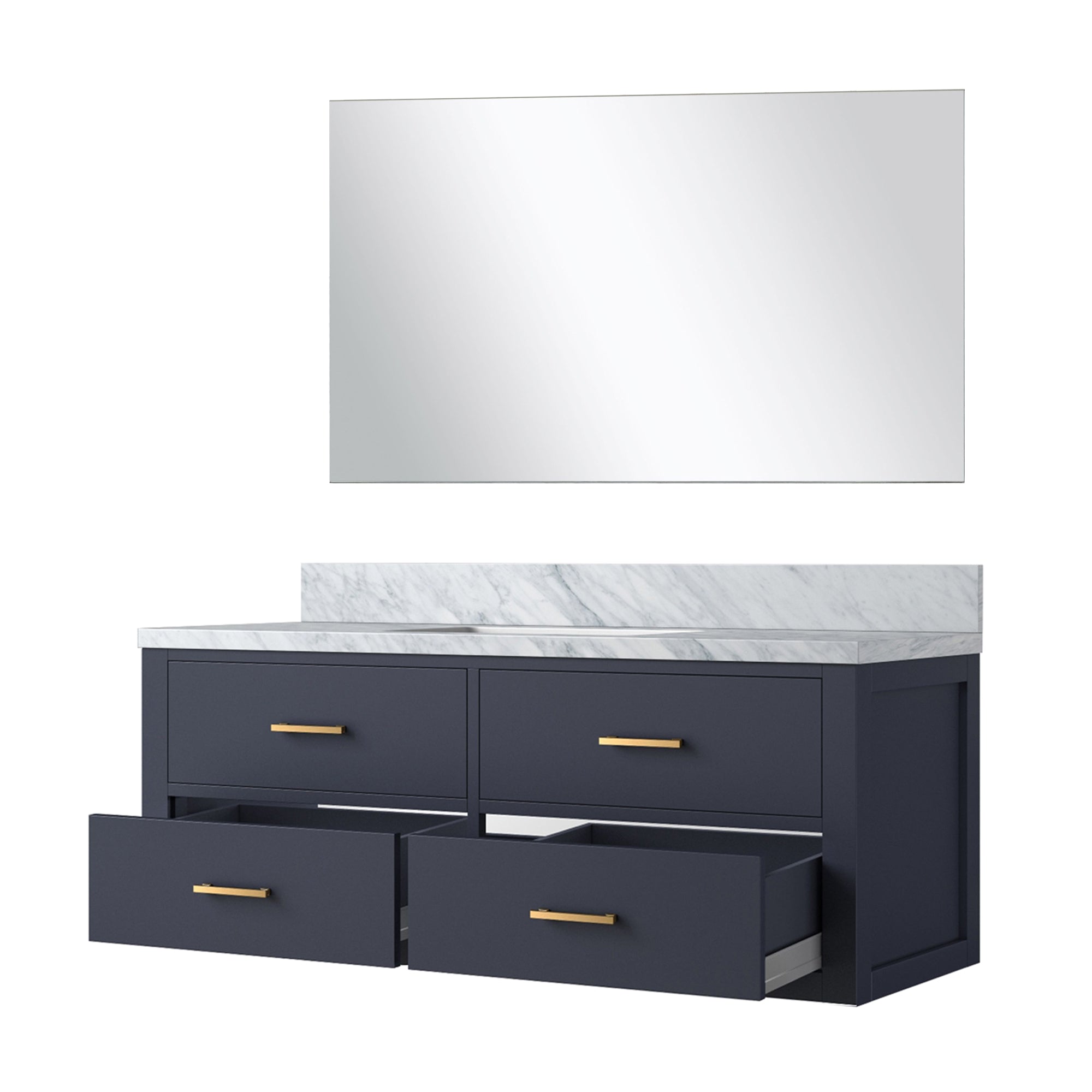 Castor 48 in W x 22 in D Blue Single Bath Vanity