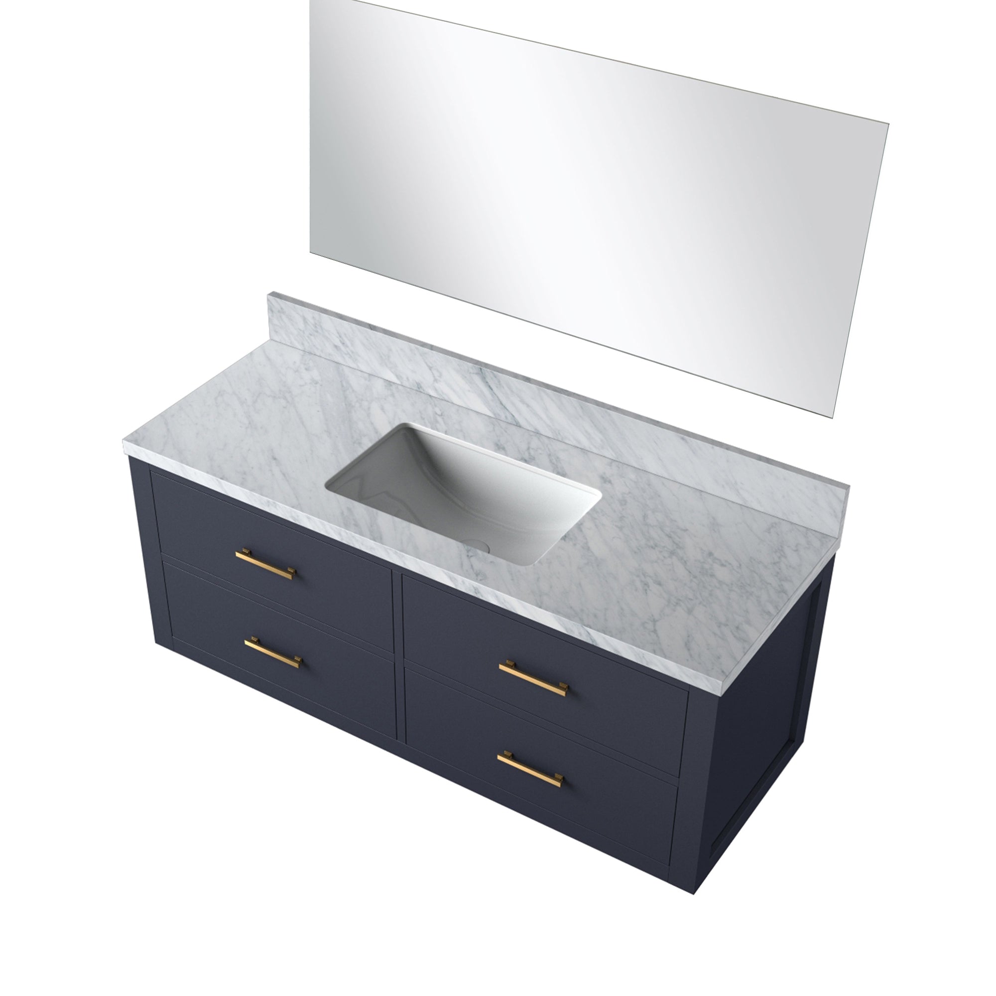 Castor 48 in W x 22 in D Blue Single Bath Vanity