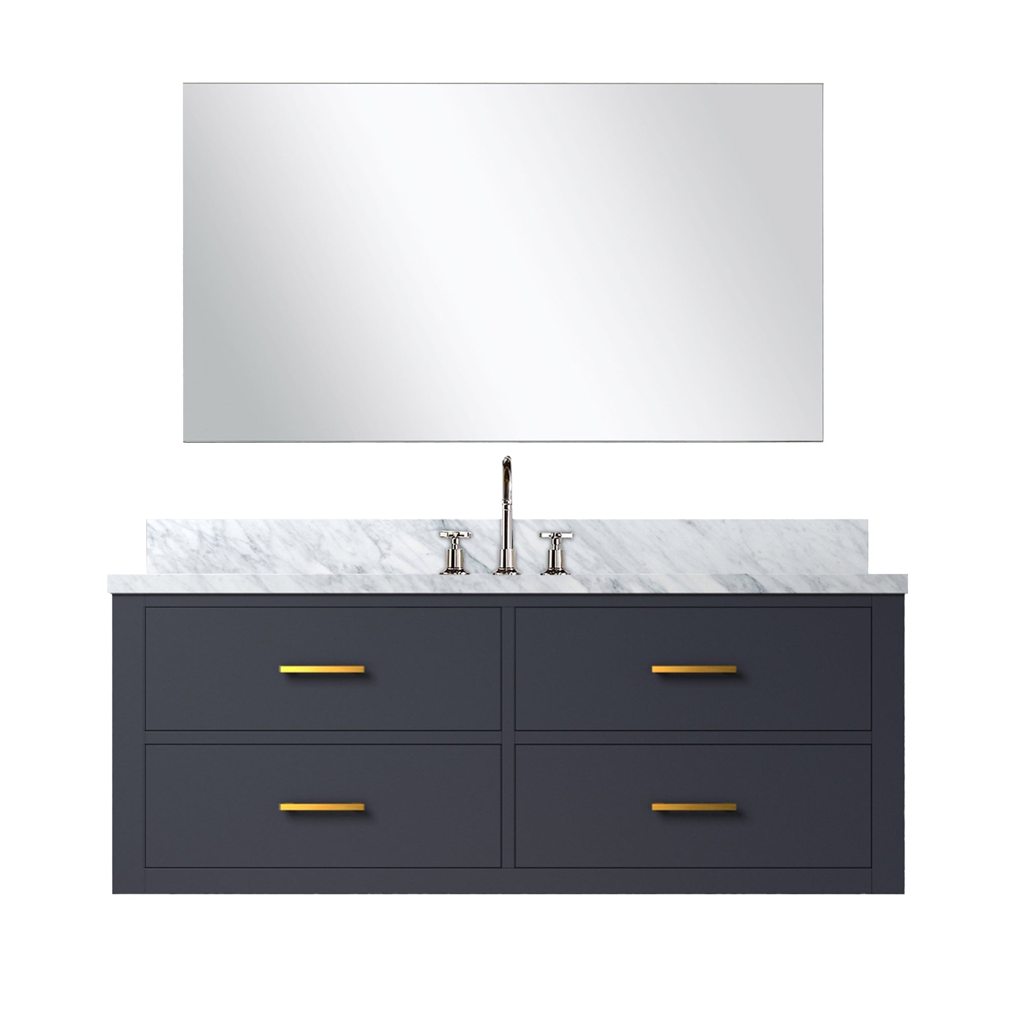 Castor 48 in W x 22 in D Blue Single Bath Vanity