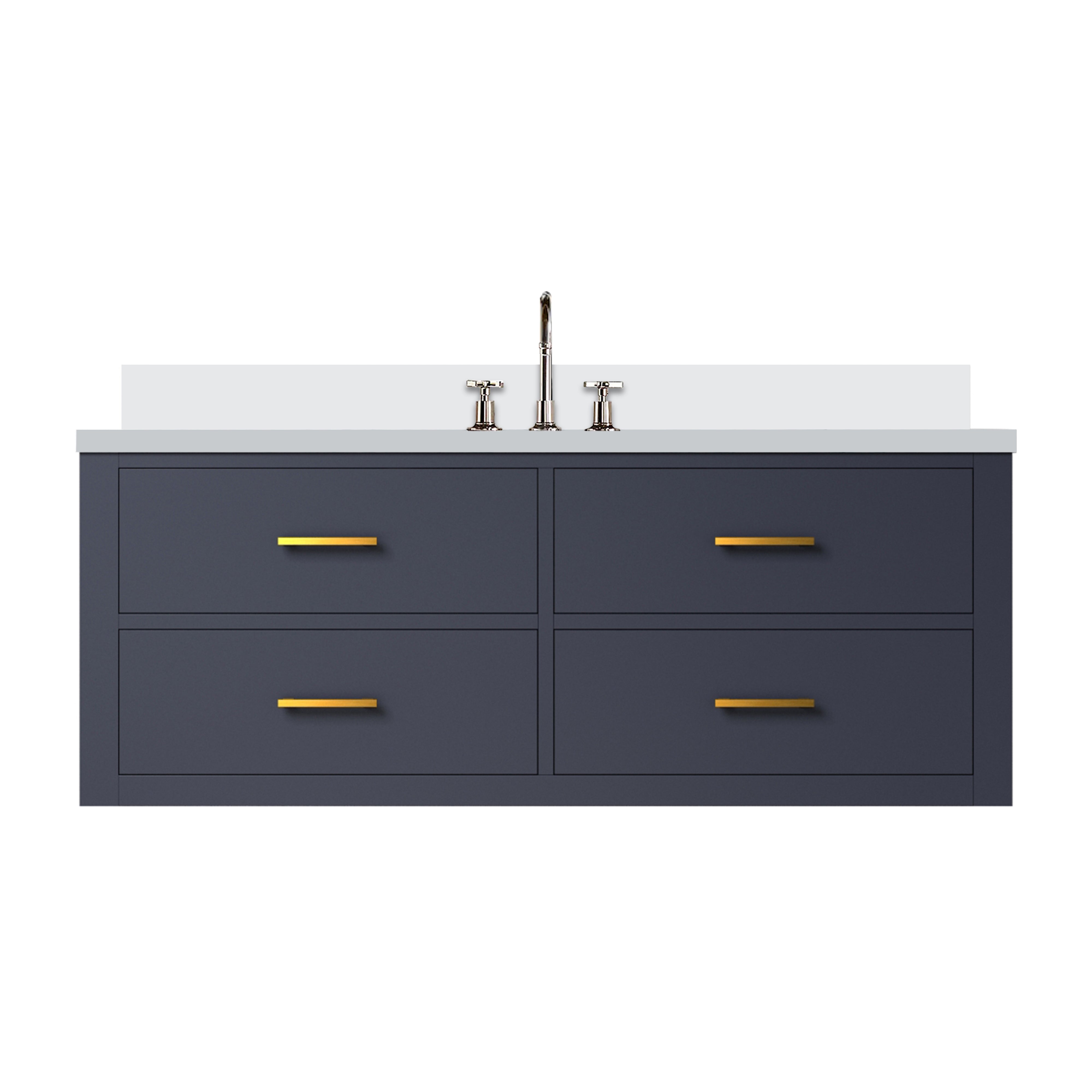 Castor 48 in W x 22 in D Blue Double Bath Vanity