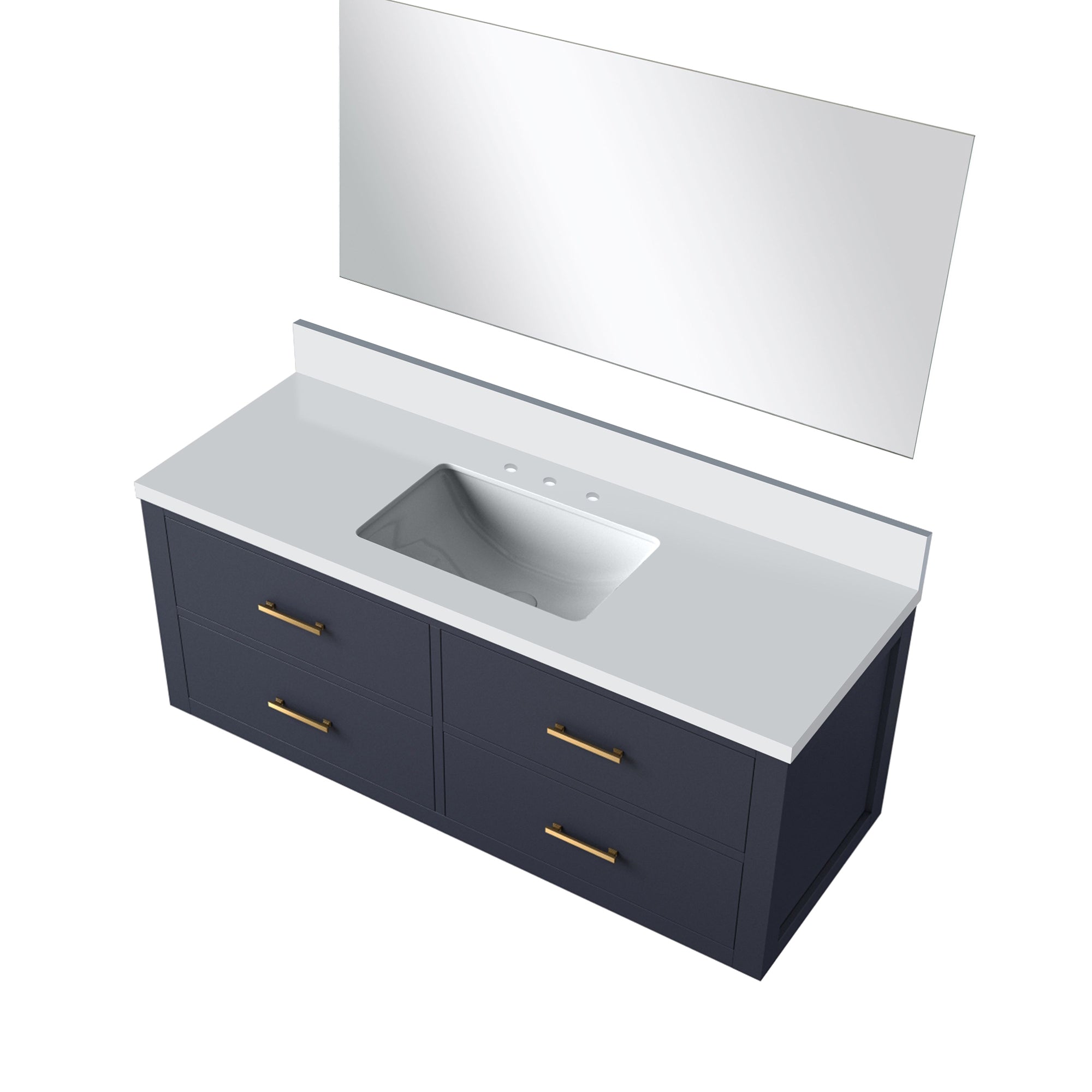 Castor 48 in W x 22 in D Blue Single Bath Vanity
