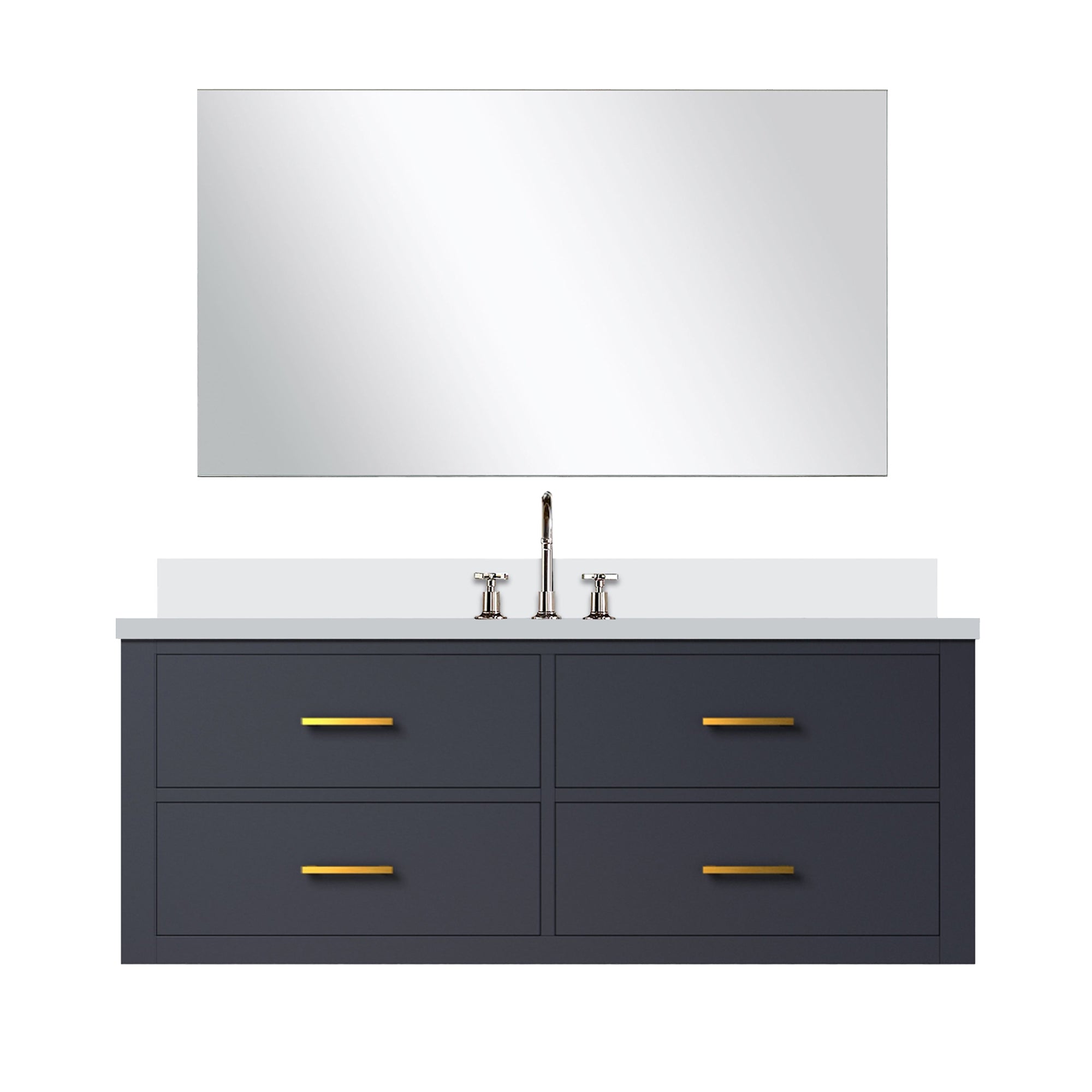 Castor 48 in W x 22 in D Blue Single Bath Vanity