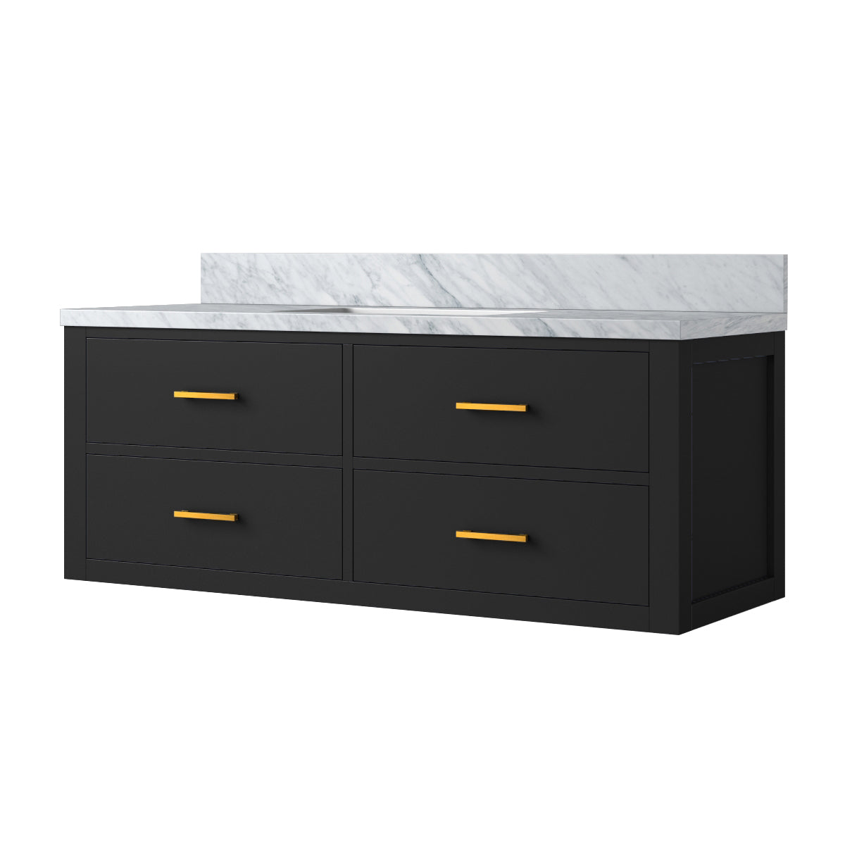 Castor 48 in W x 22 in D Black Double Bath Vanity