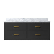 Castor 48 in W x 22 in D Black Double Bath Vanity