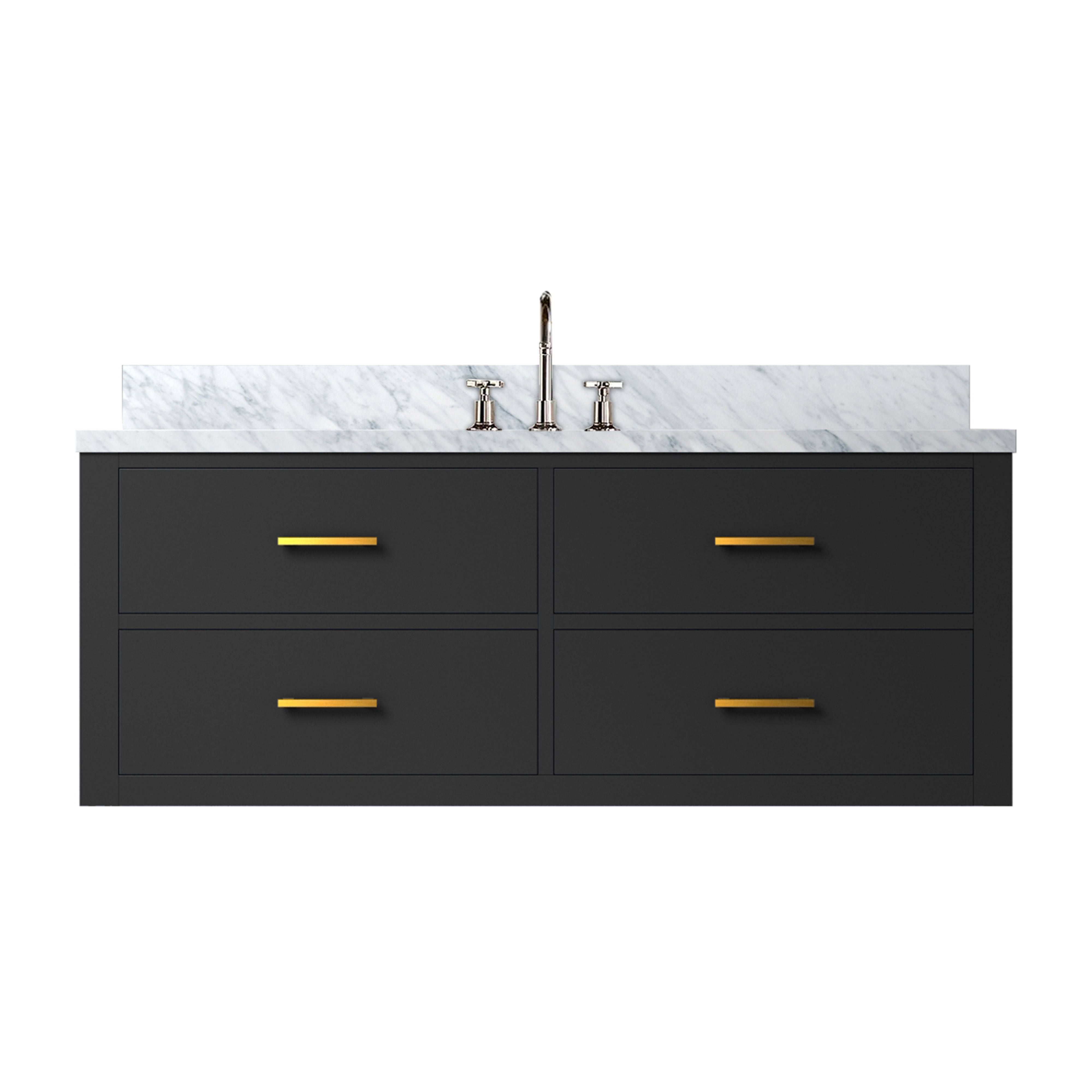 Castor 48 in W x 22 in D Black Double Bath Vanity