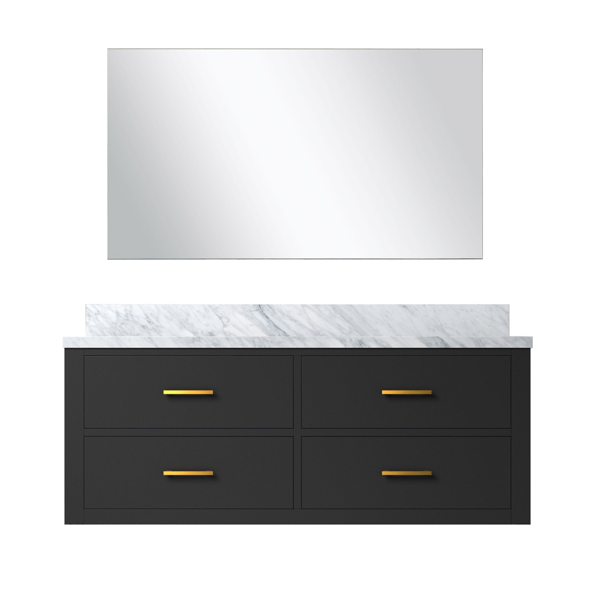 Castor 48 in W x 22 in D Black Single Bath Vanity
