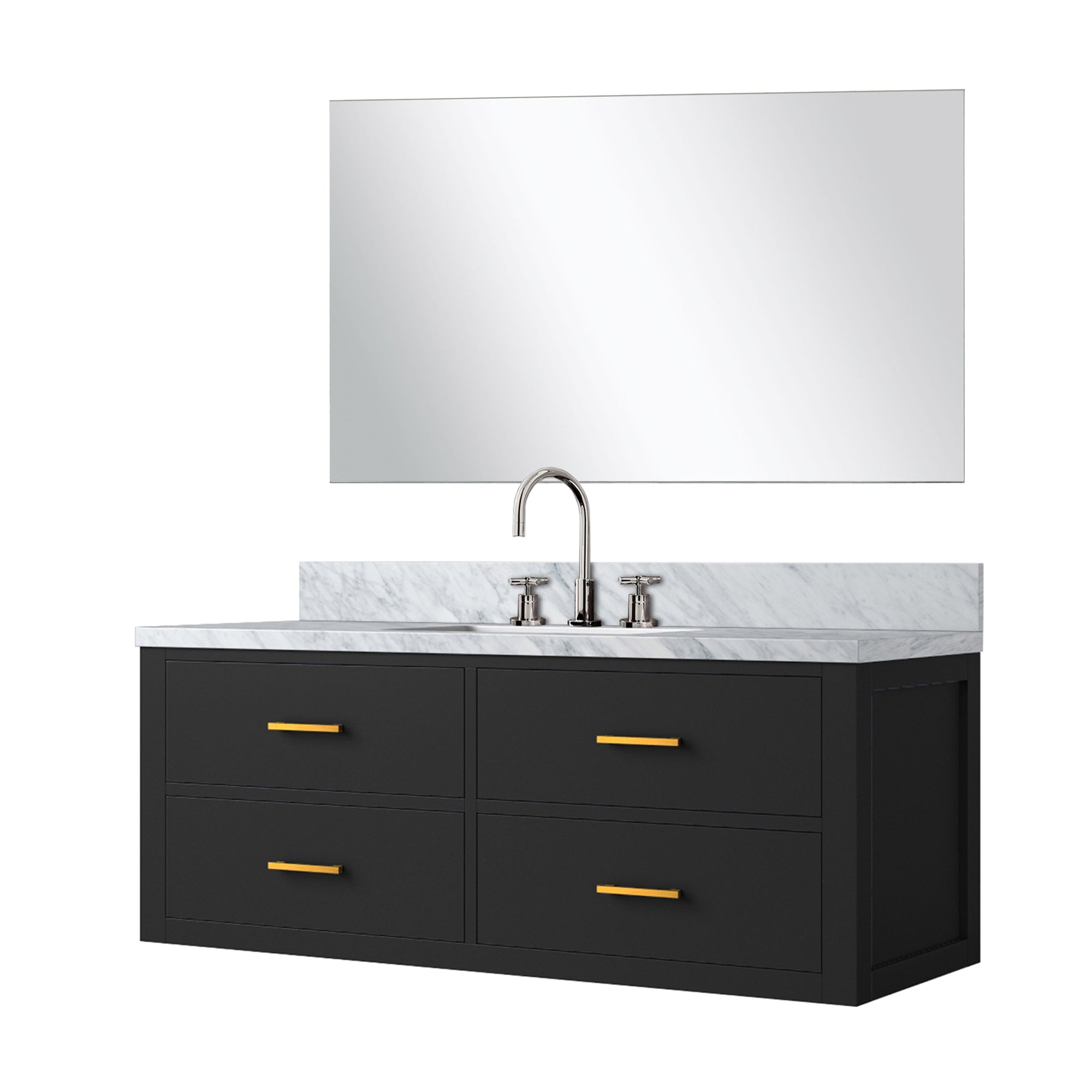 Castor 48 in W x 22 in D Black Single Bath Vanity