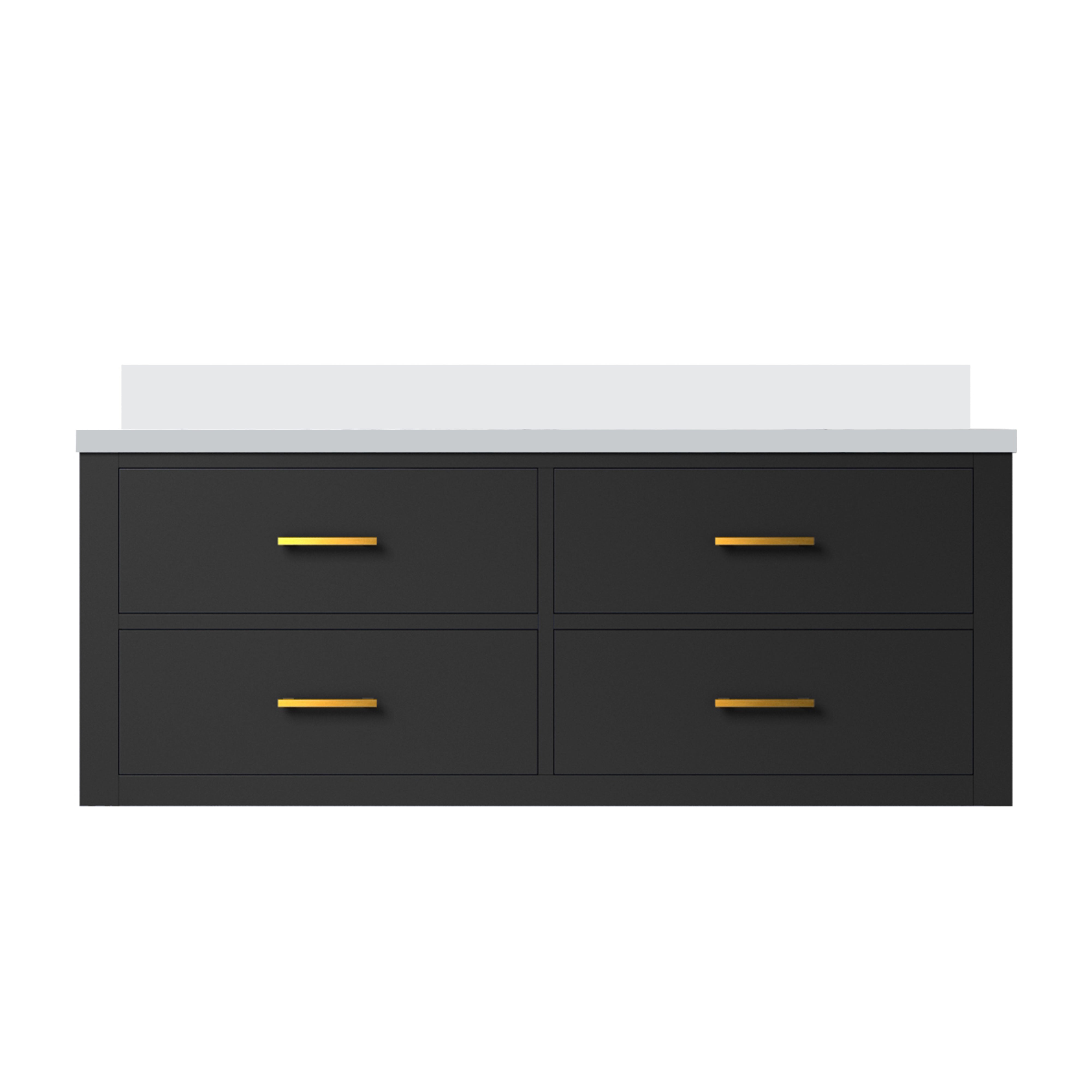Castor 48 in W x 22 in D Black Double Bath Vanity