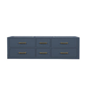 Castor 60 in W x 22 in D Blue Double Bath Vanity