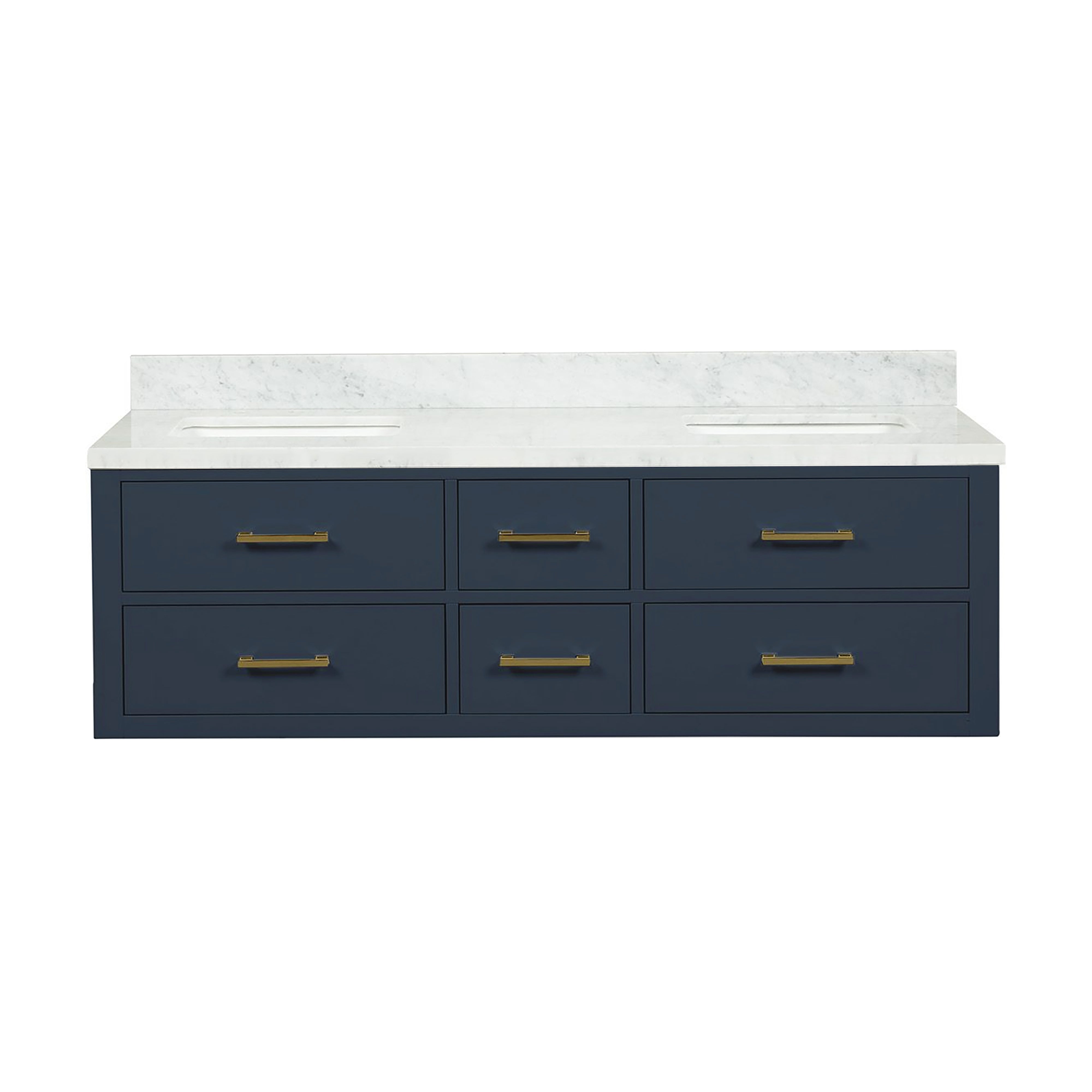 Castor 60 in W x 22 in D Blue Double Bath Vanity