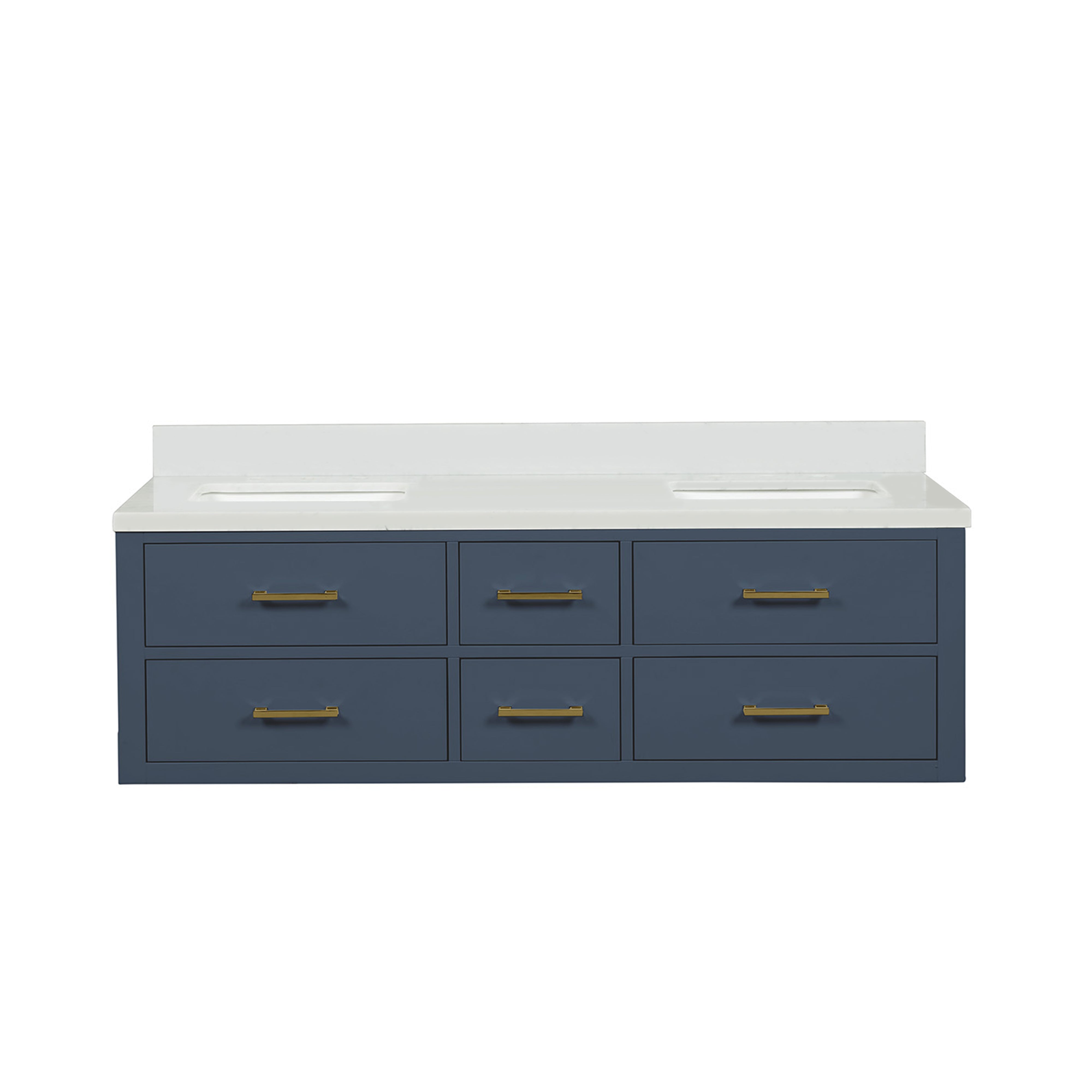 Castor 60 in W x 22 in D Blue Double Bath Vanity
