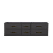 Castor 60 in W x 22 in D Black Double Bath Vanity