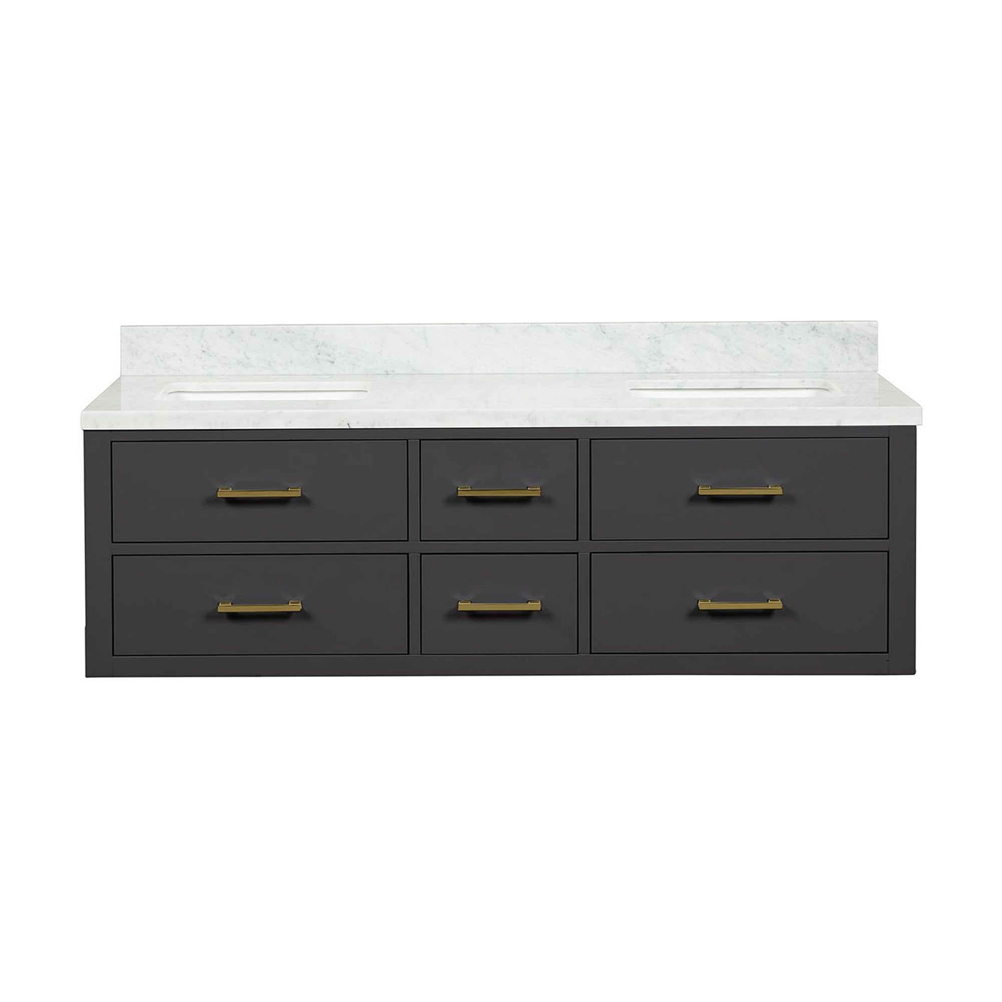 Castor 60 in W x 22 in D Black Double Bath Vanity