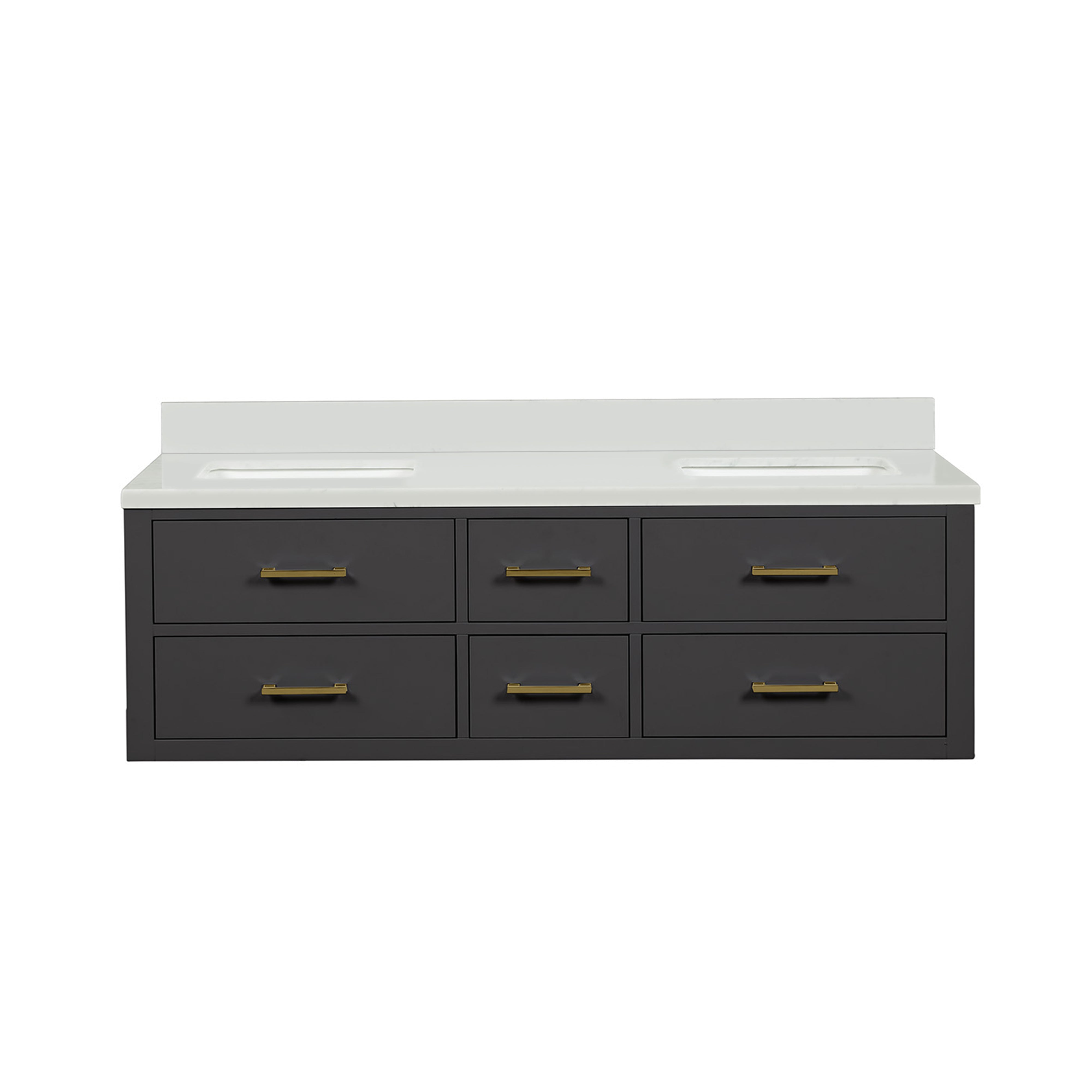 Castor 60 in W x 22 in D Black Double Bath Vanity