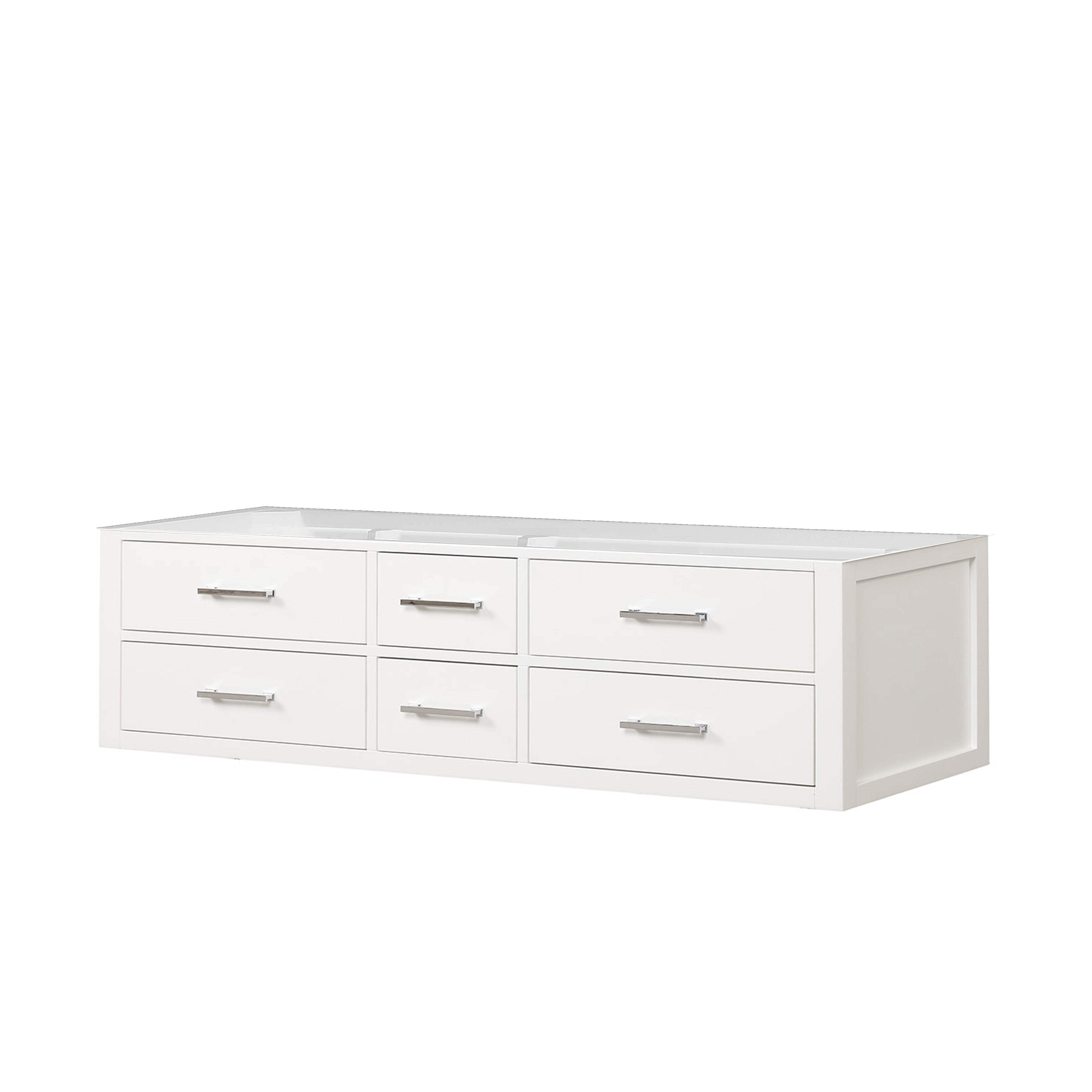 Castor 72 in W x 22 in D White Double Bath Vanity
