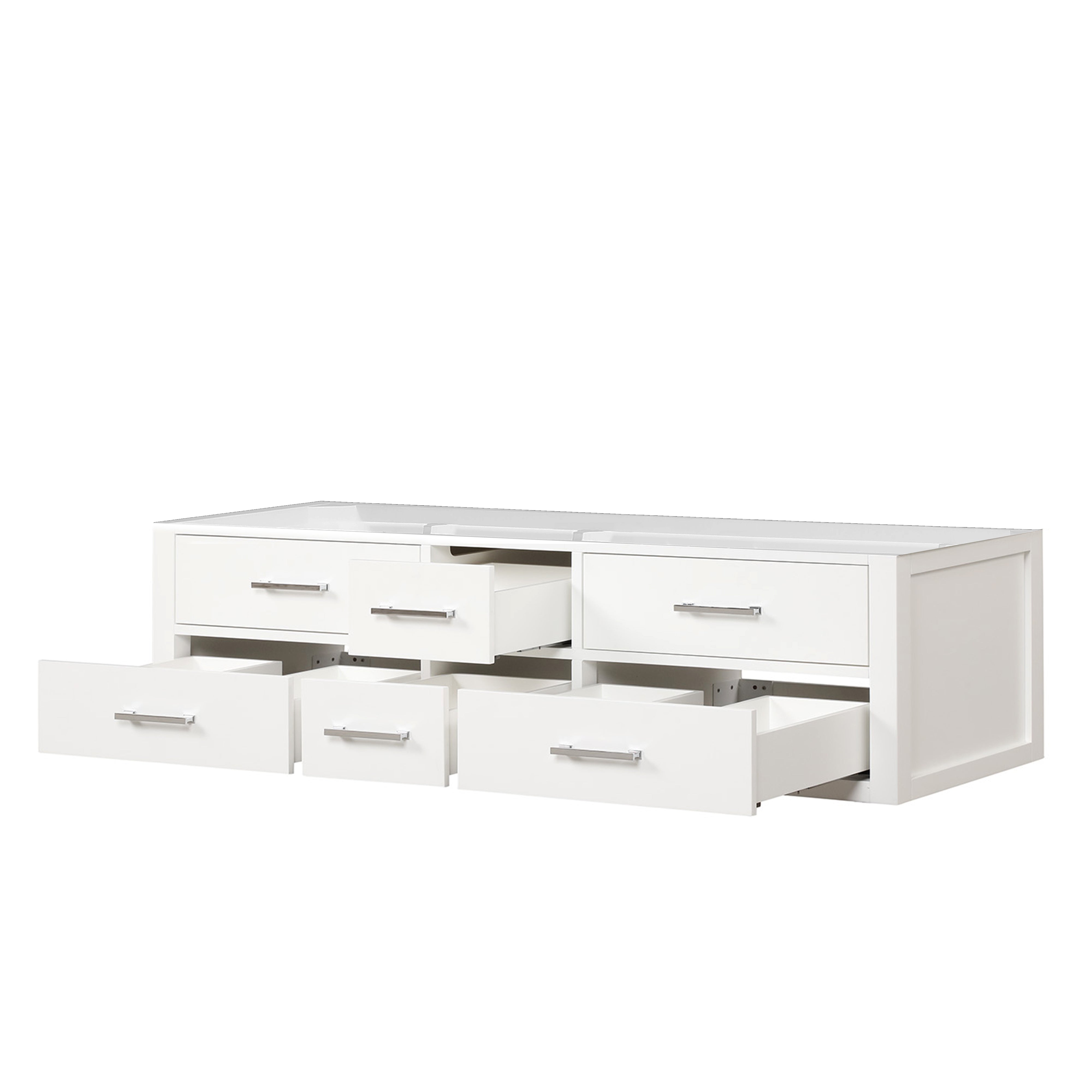 Castor 72 in W x 22 in D White Double Bath Vanity