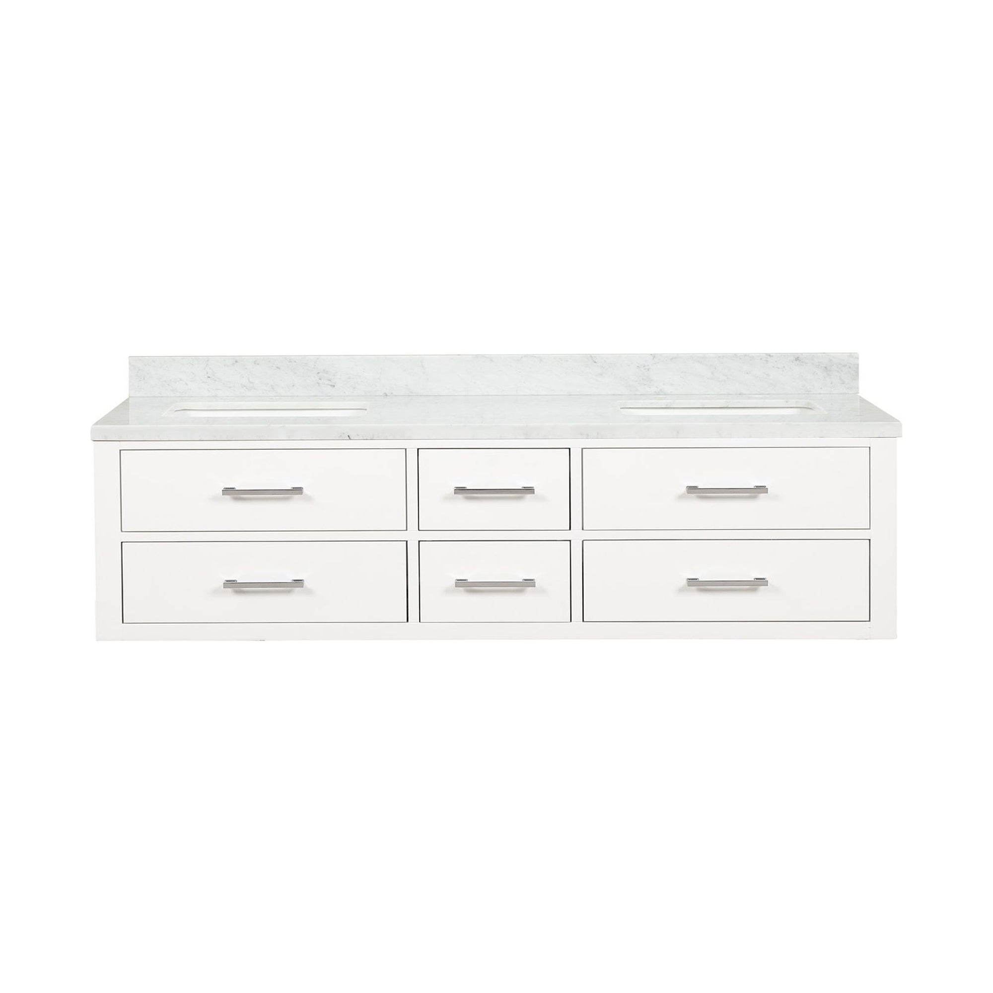 Castor 72 in W x 22 in D White Double Bath Vanity