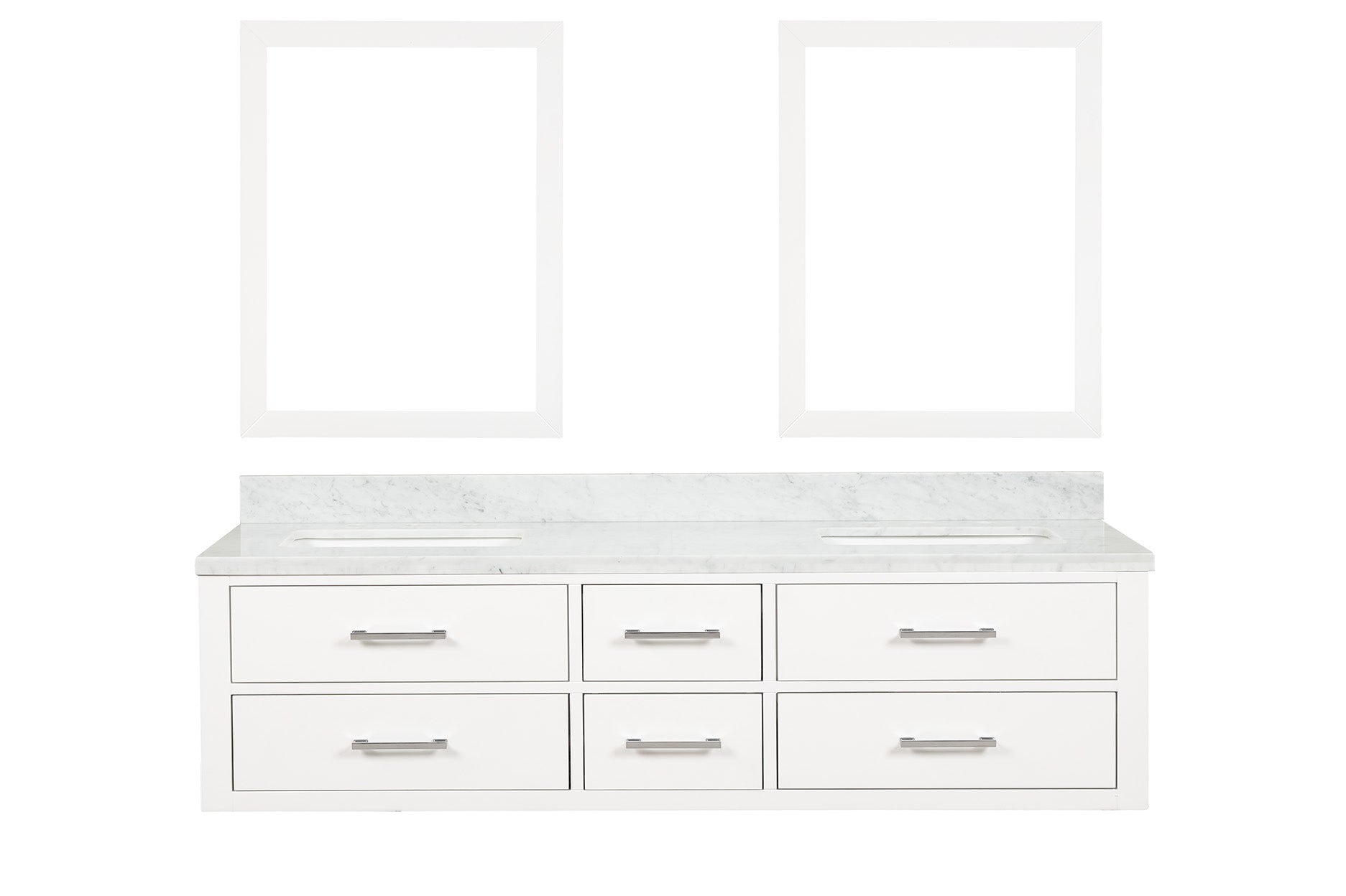 Castor 72 in W x 22 in D White Double Bath Vanity