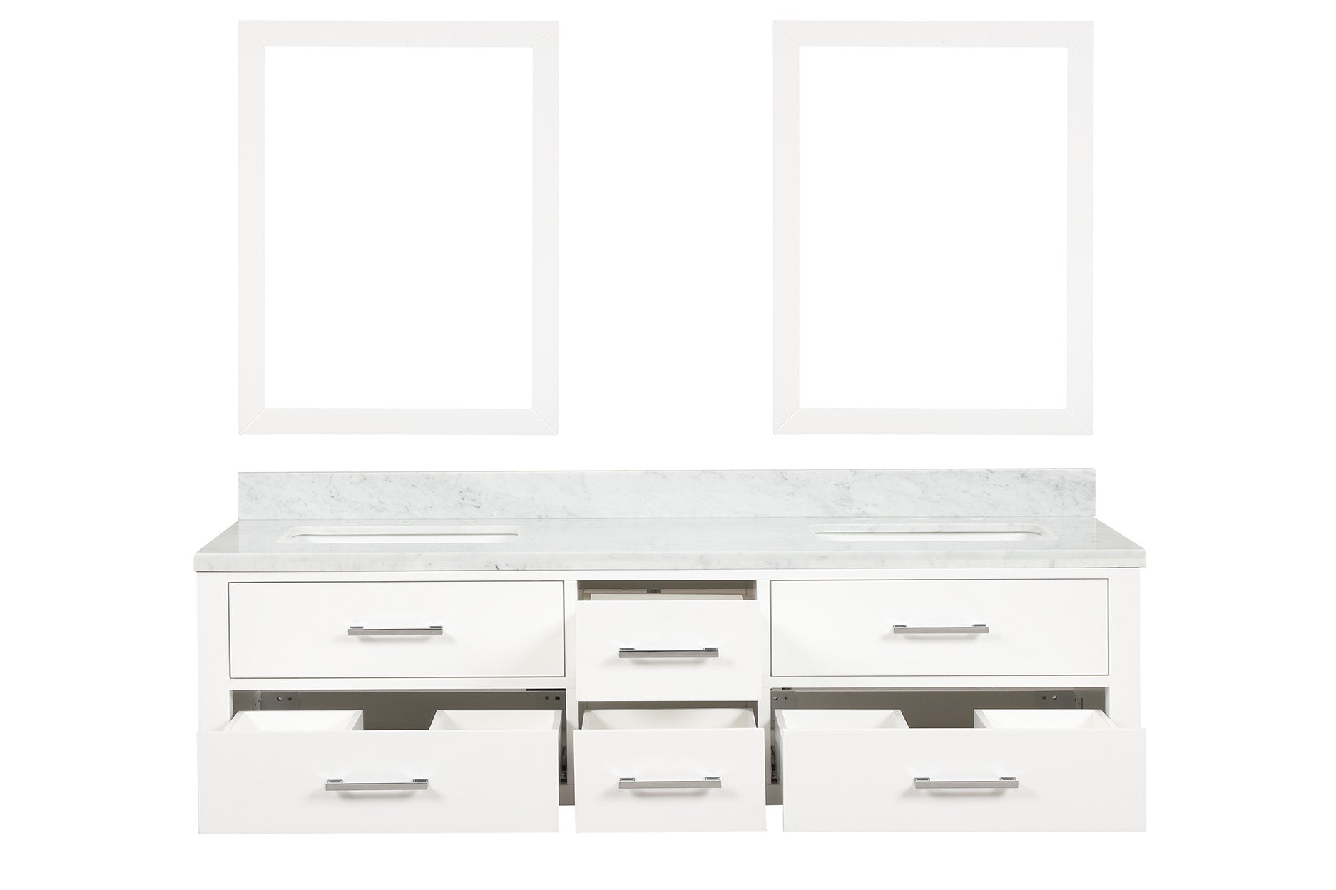 Castor 72 in W x 22 in D White Double Bath Vanity