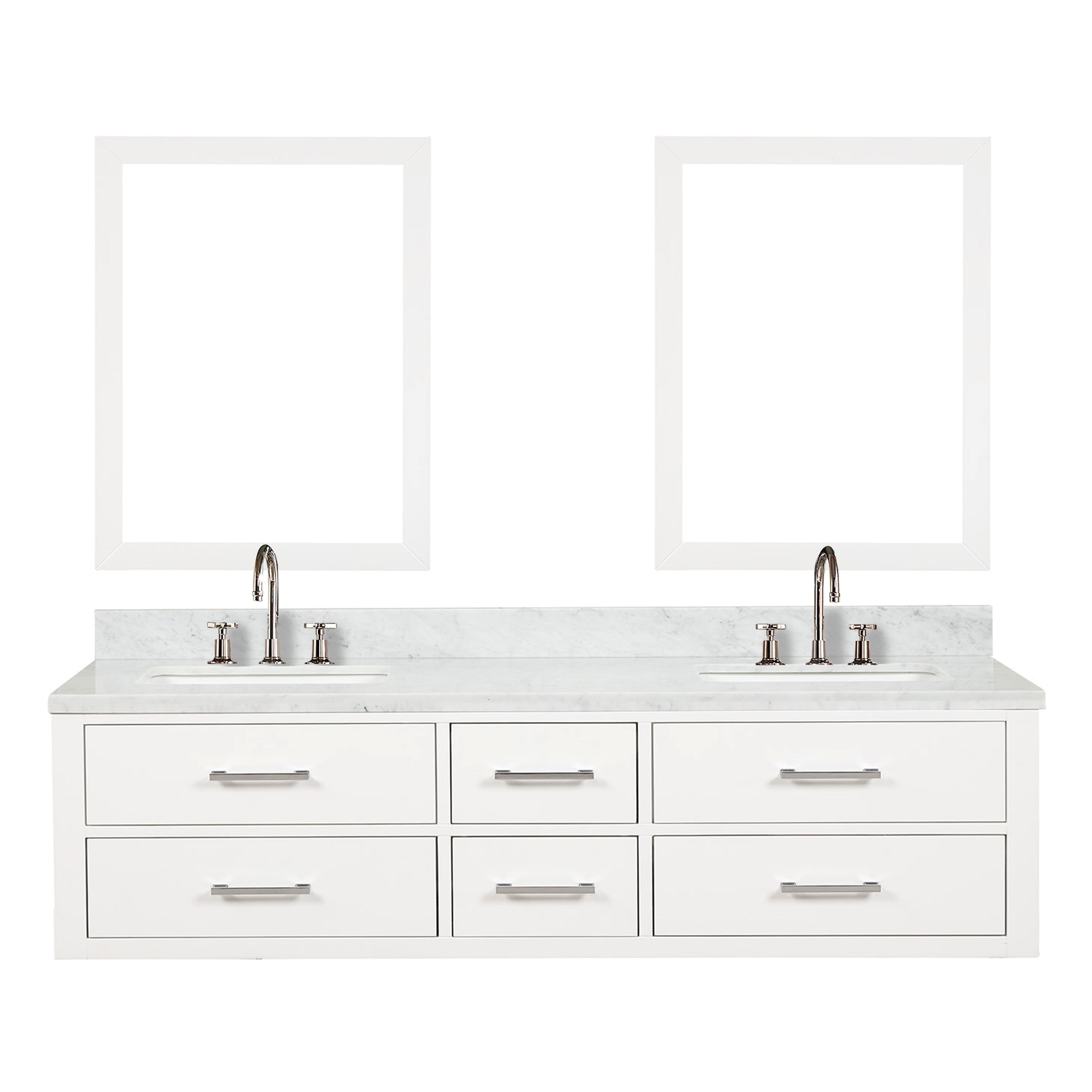 Castor 72 in W x 22 in D White Double Bath Vanity