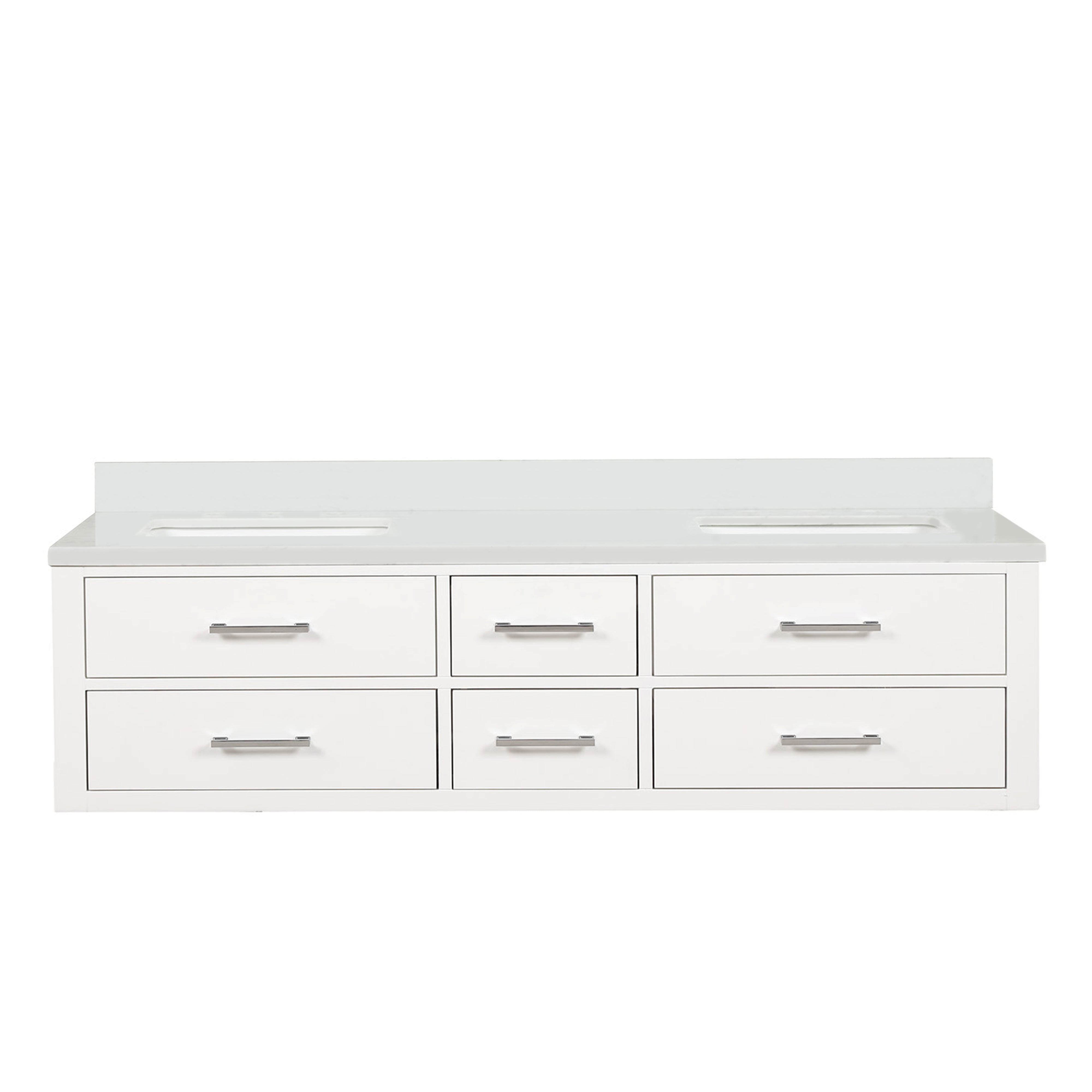 Castor 72 in W x 22 in D White Double Bath Vanity