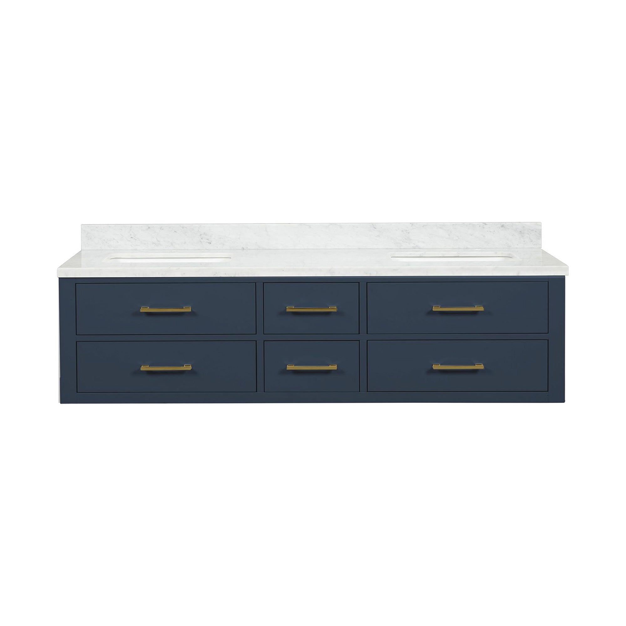 Castor 72 in W x 22 in D Blue Double Bath Vanity
