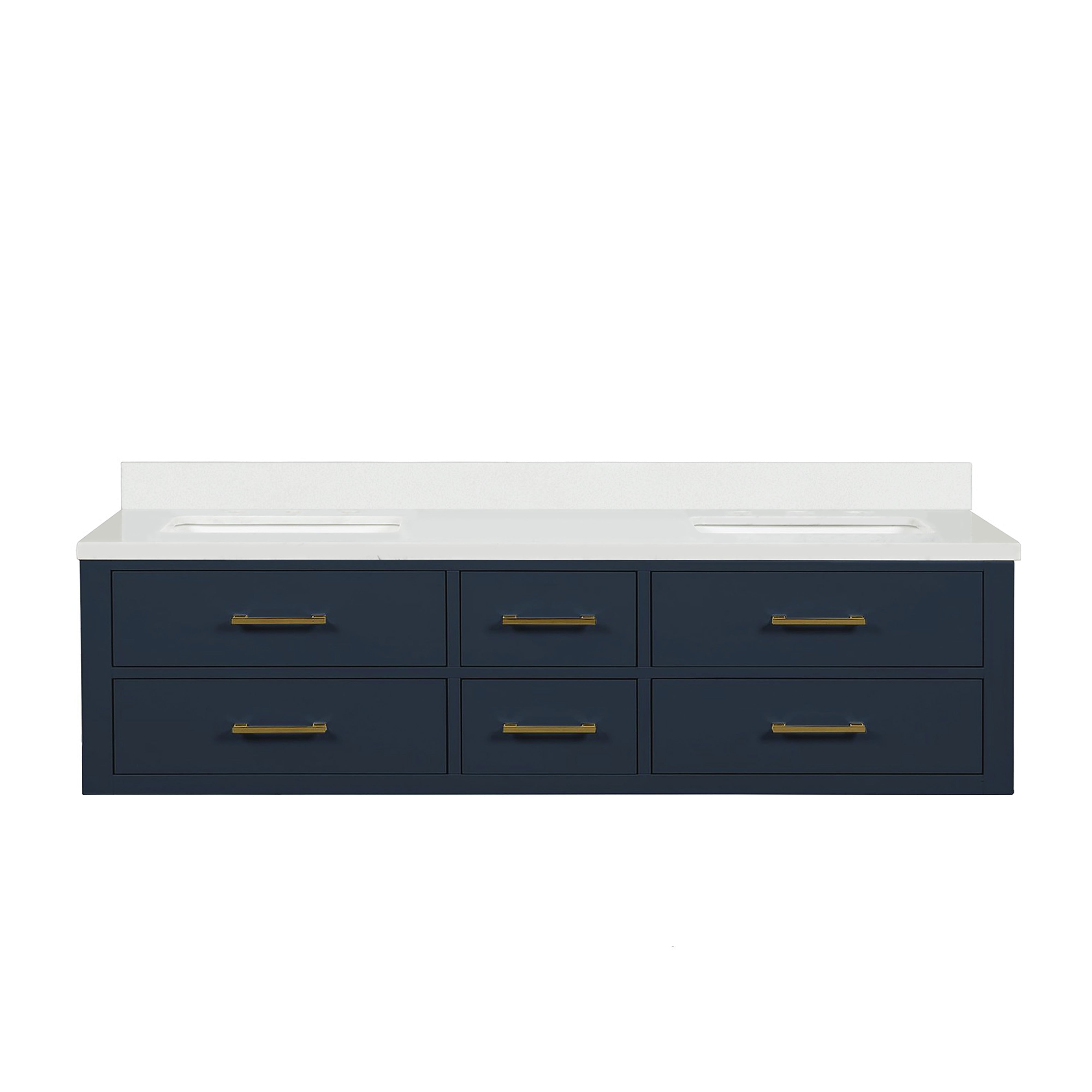 Castor 72 in W x 22 in D Blue Double Bath Vanity