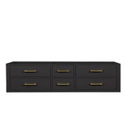 Castor 72 in W x 22 in D Black Double Bath Vanity
