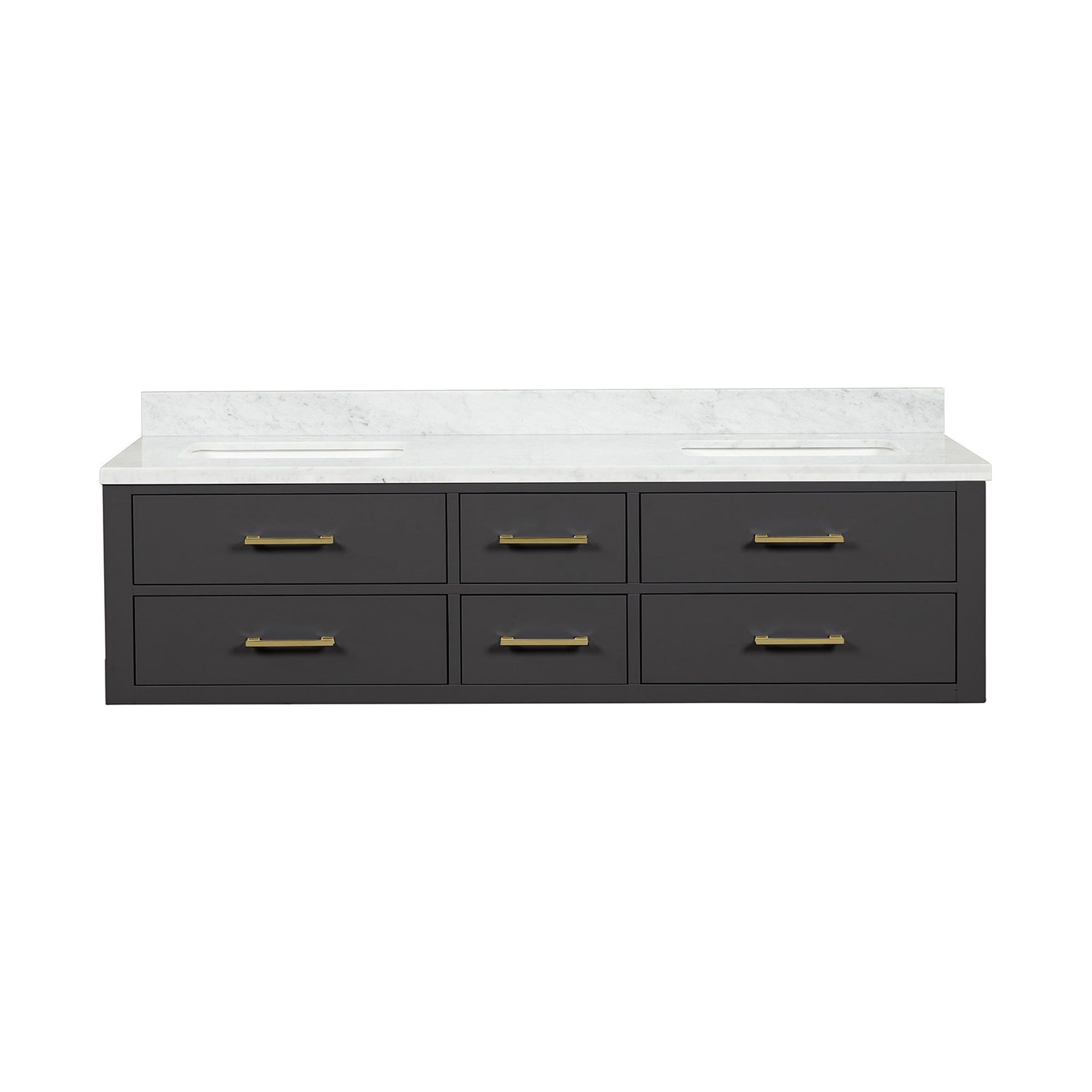 Castor 72 in W x 22 in D Black Double Bath Vanity