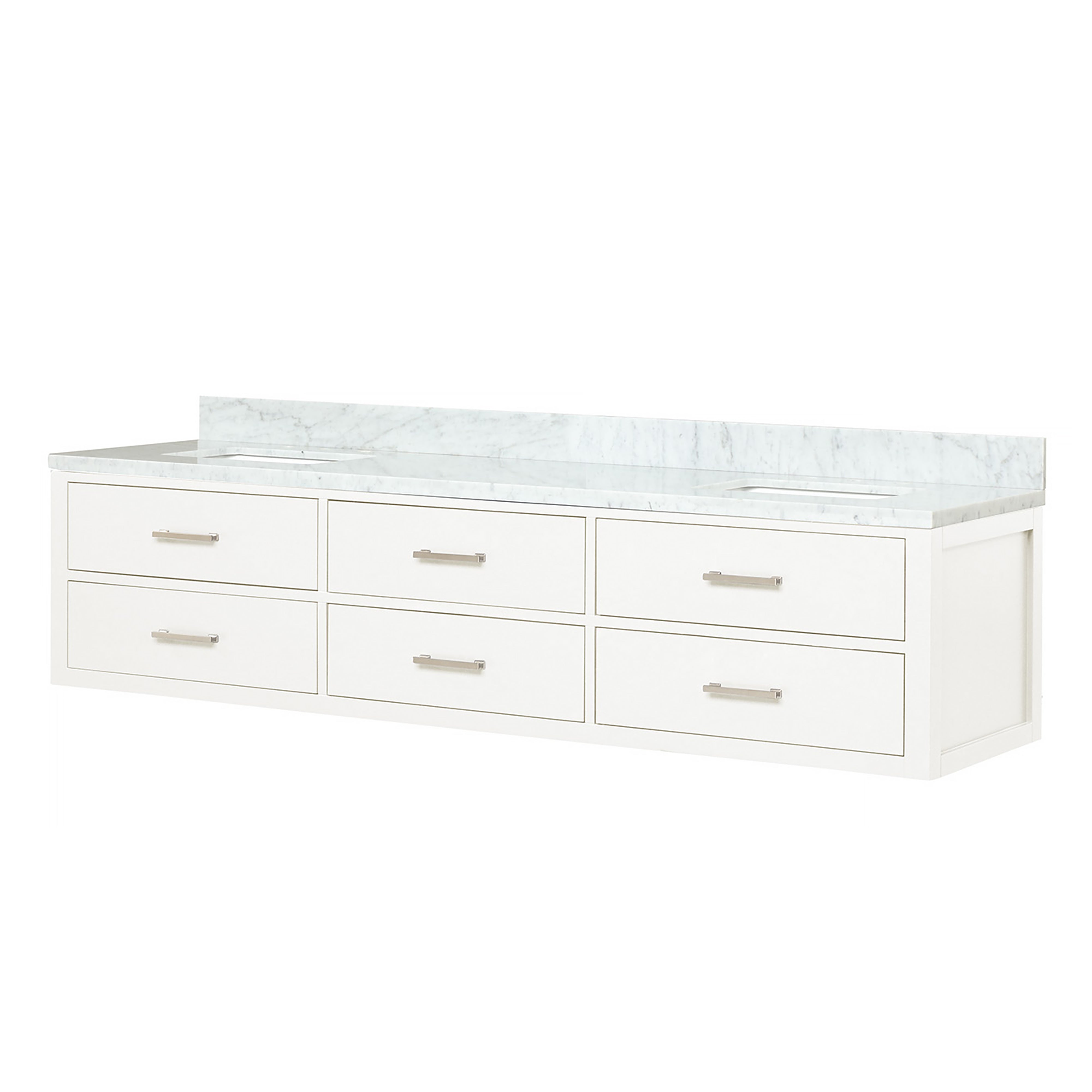 Castor 80 in W x 22 in D White Double Bath Vanity
