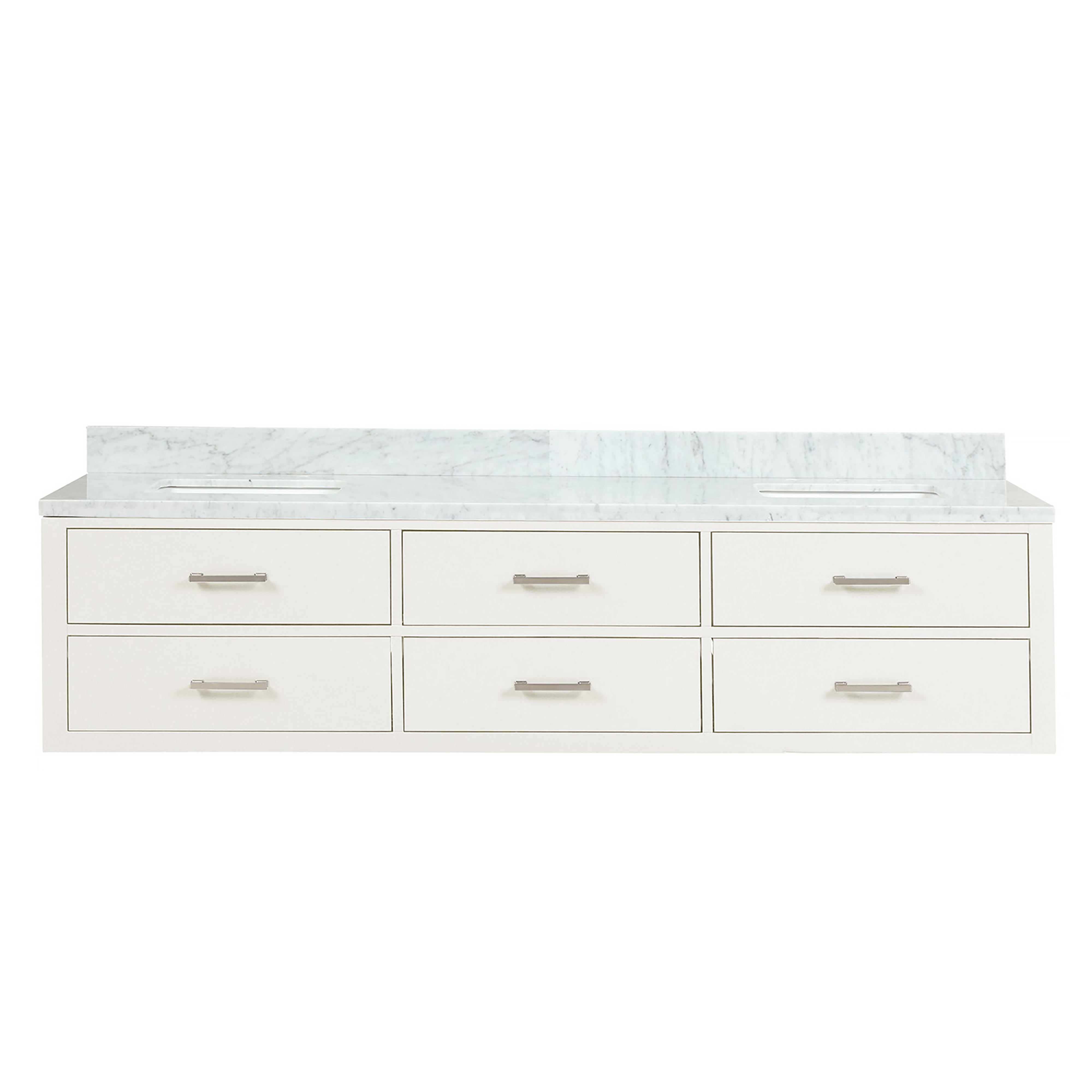 Castor 80 in W x 22 in D White Double Bath Vanity